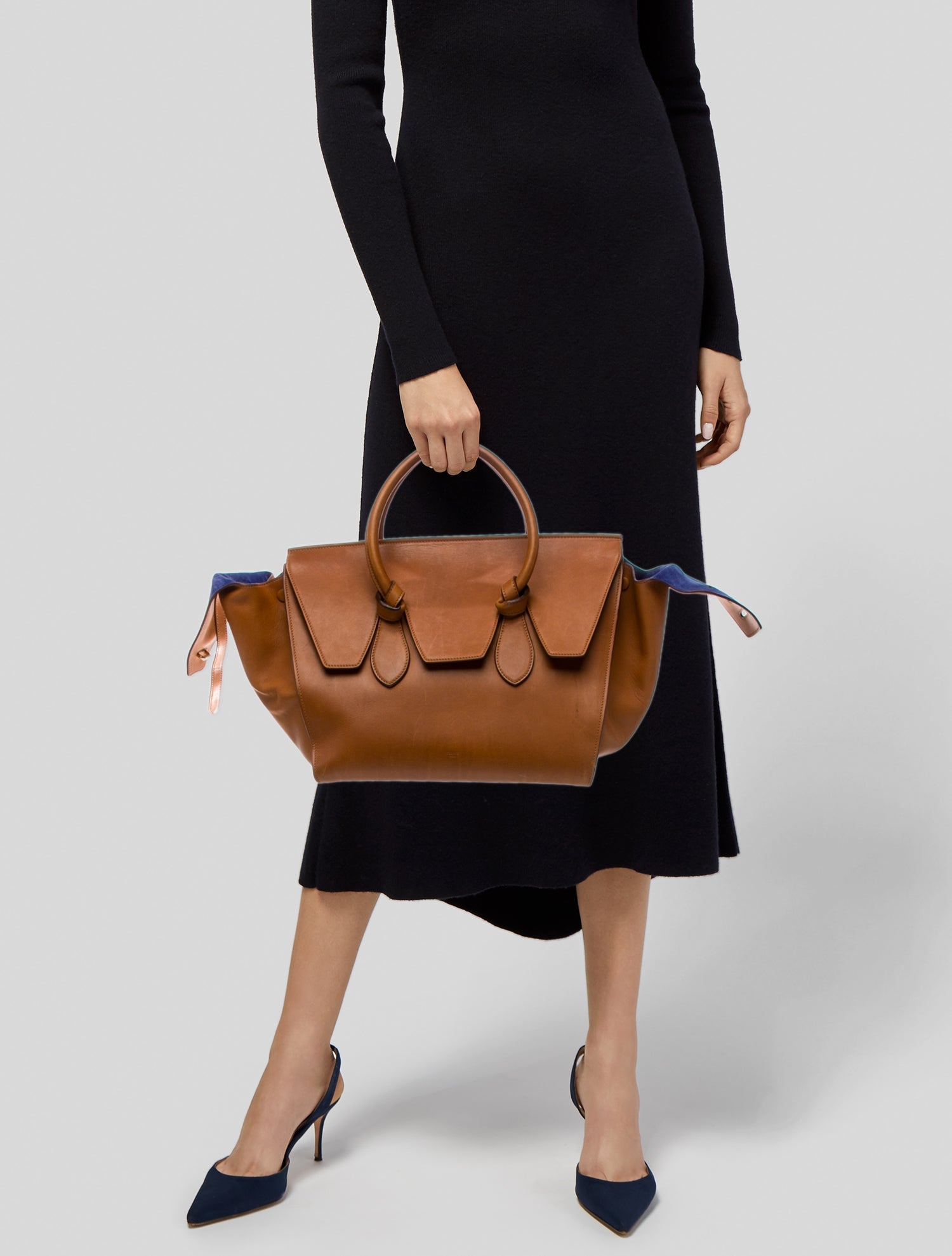 Celine Leather Tie Tote Medium