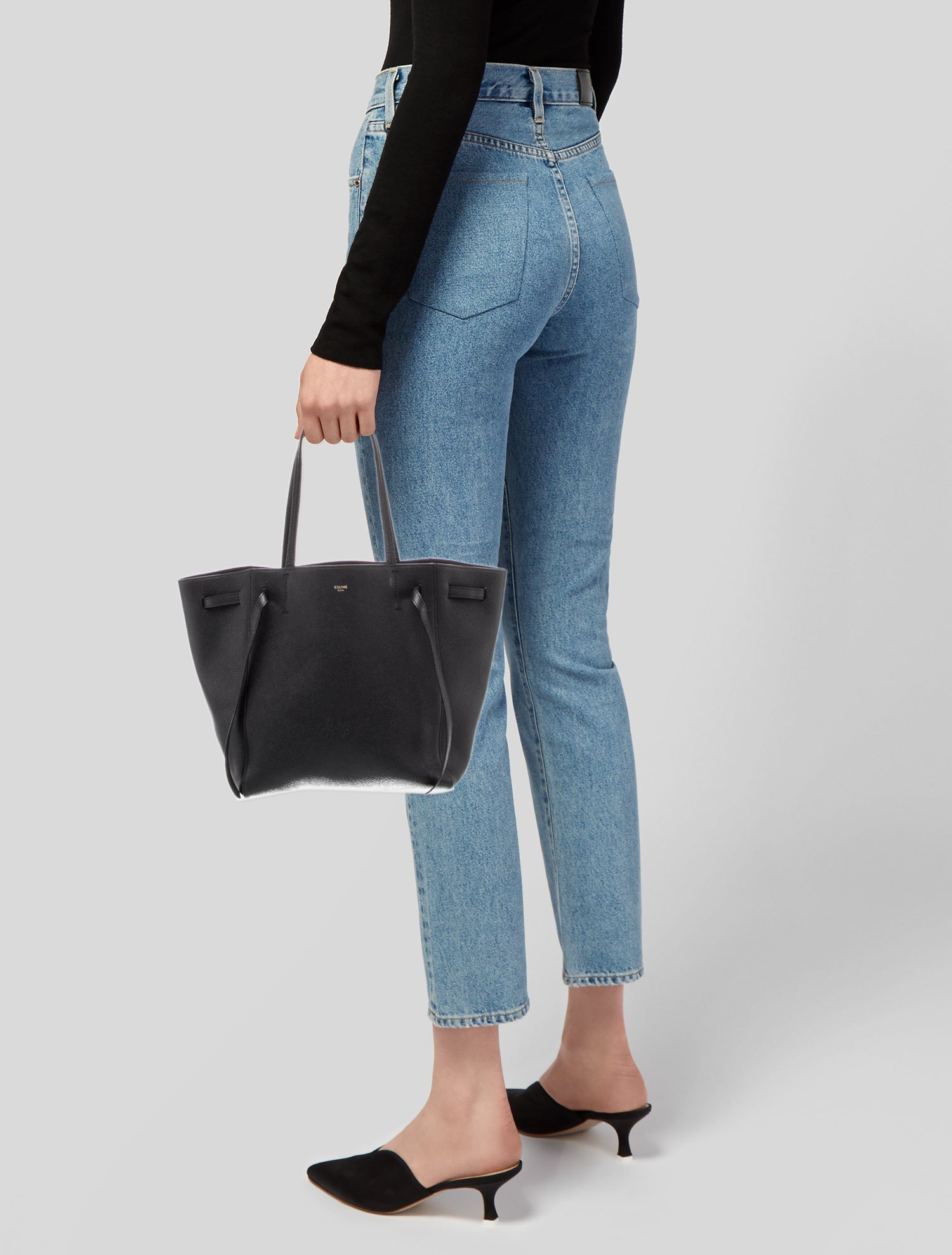 Celine Leather Cabas Phantom w/Belt Small