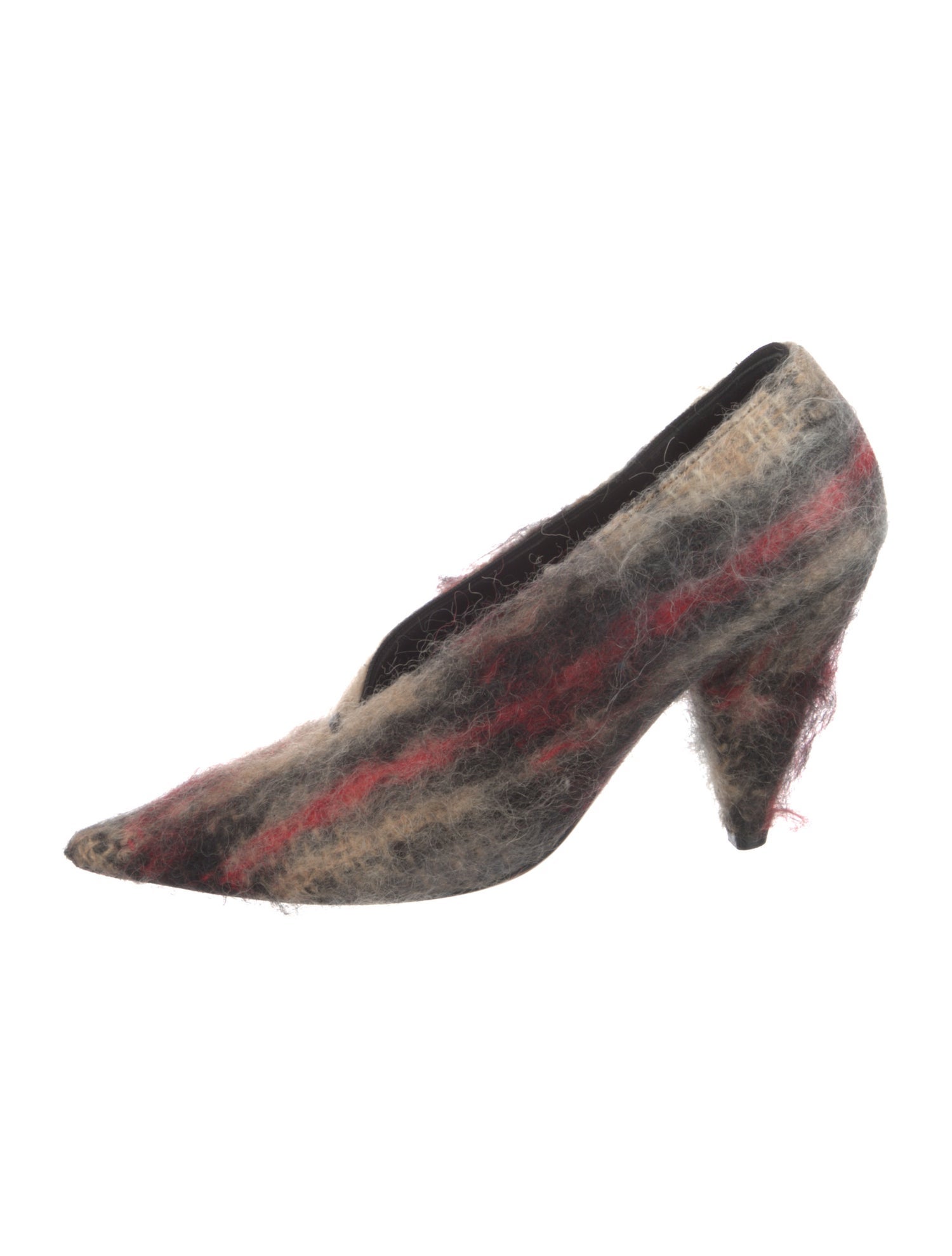 Celine Wool Striped Slingback Pumps