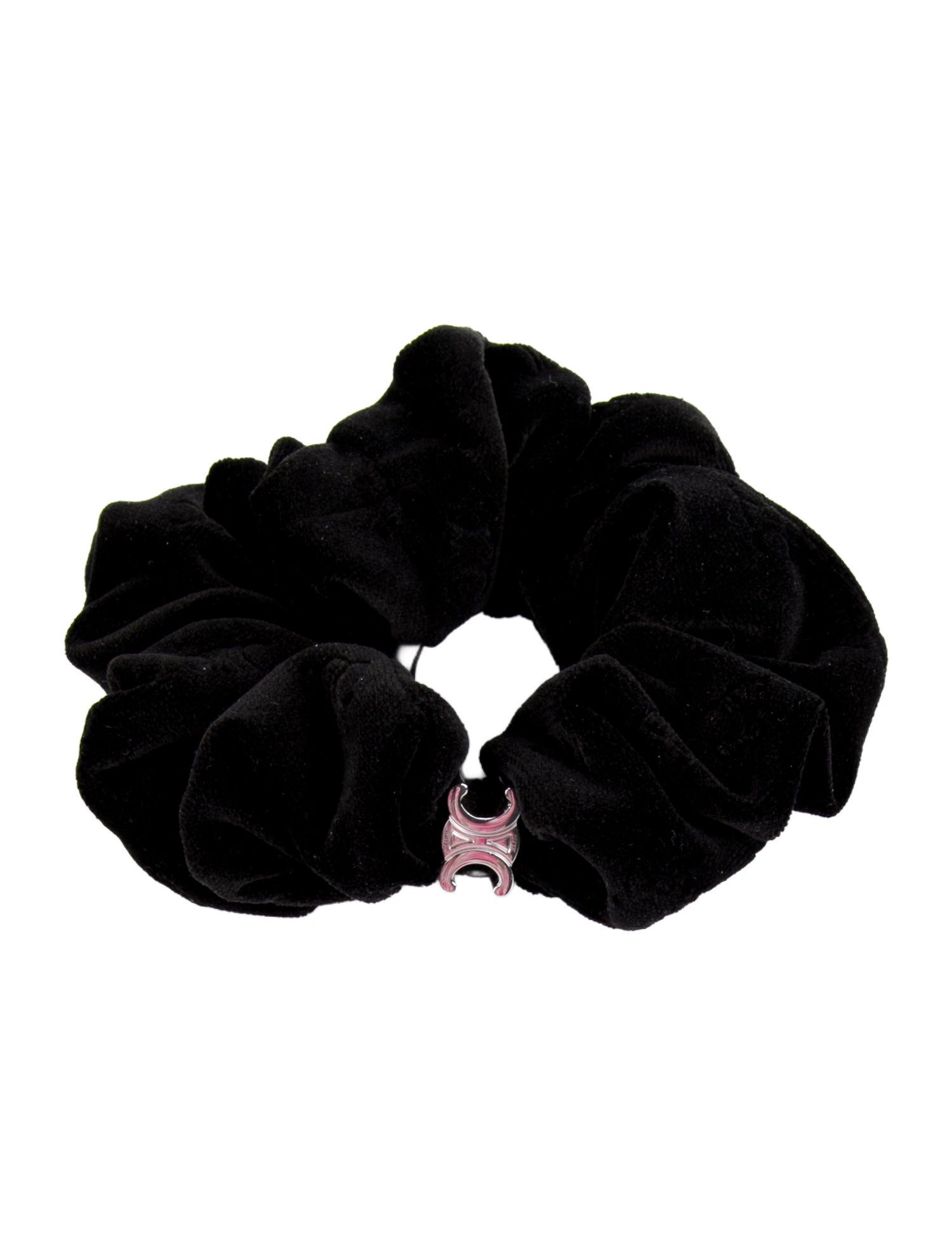 Celine Logo Velvet Scrunchie