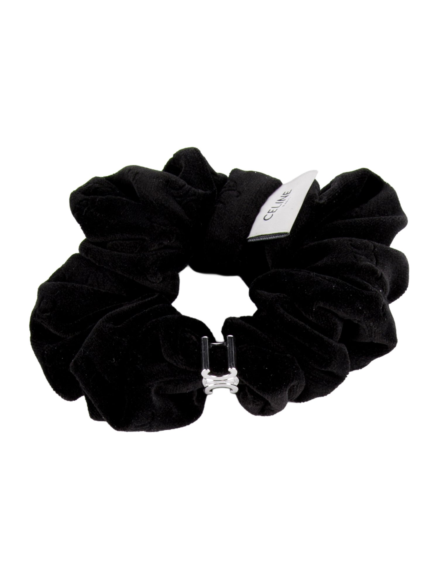 Celine Logo Velvet Scrunchie