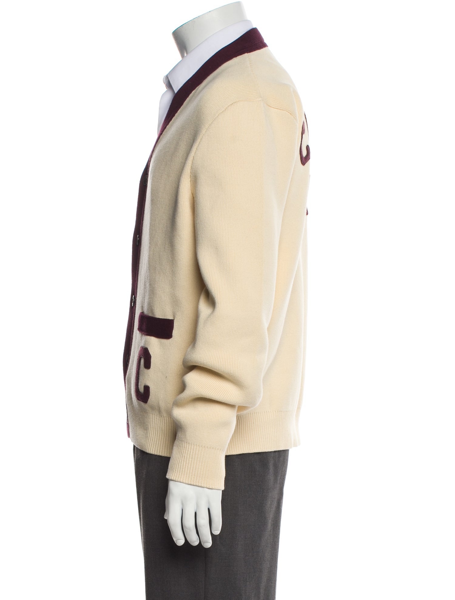 Celine Colorblock Pattern V-Neck Cardigan w/ Tags