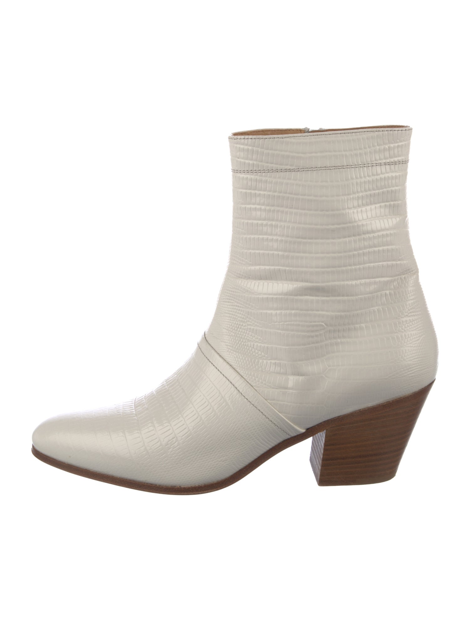 Celine Embossed Leather Colorblock Pattern Boots