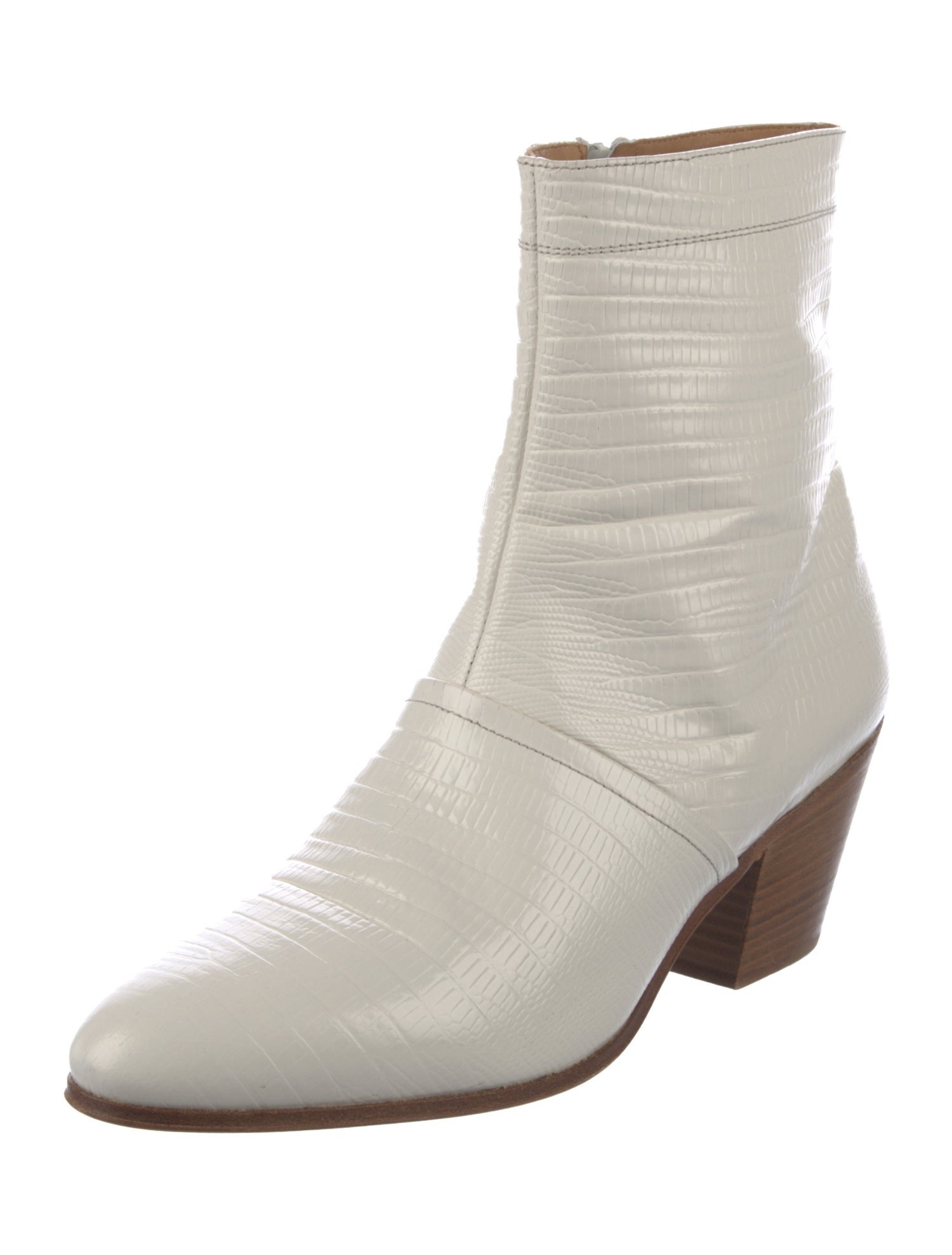 Celine Embossed Leather Colorblock Pattern Boots