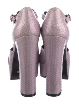 Celine Snakeskin Animal Print D'Orsay Pumps