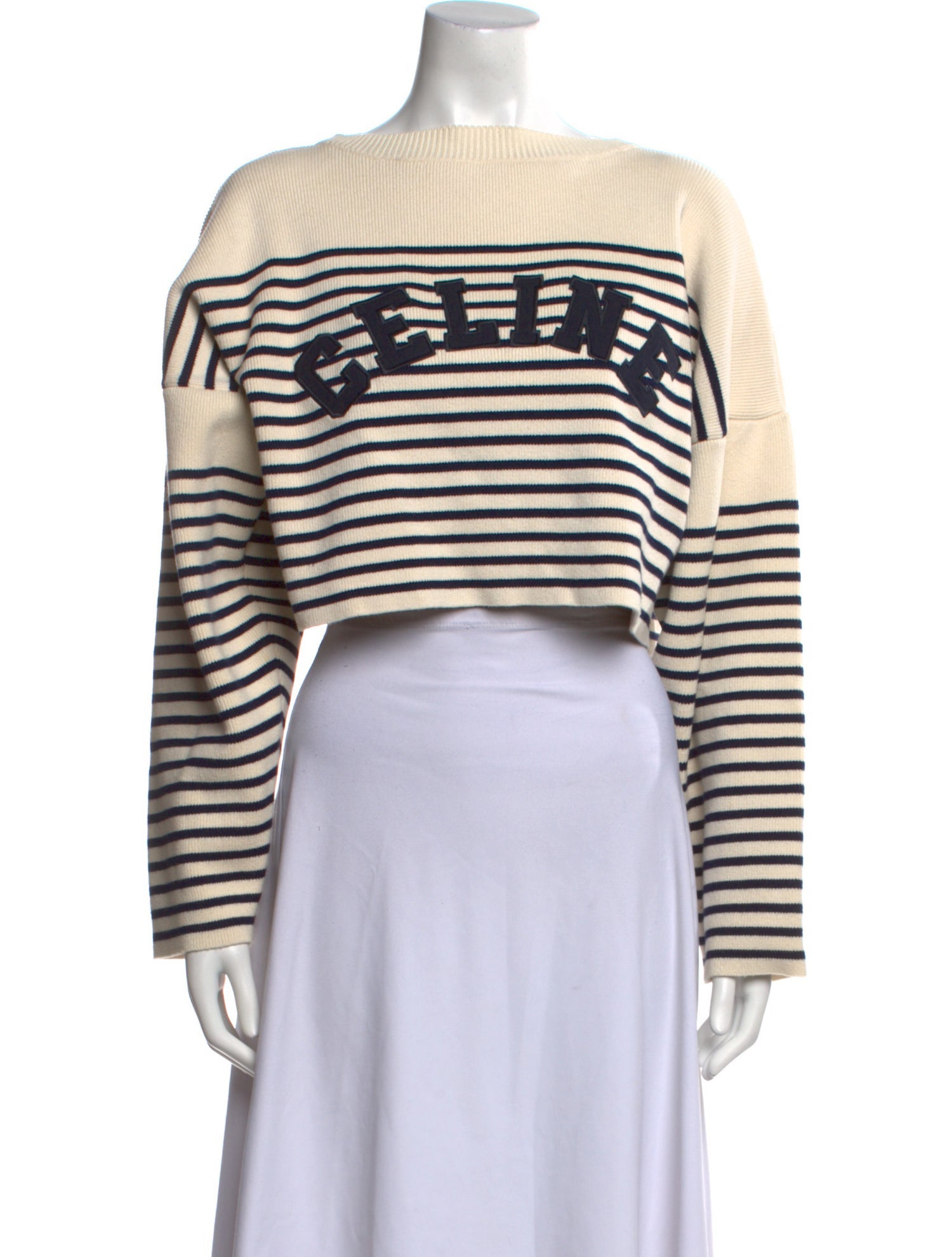 Celine Striped Bateau Neckline Sweater