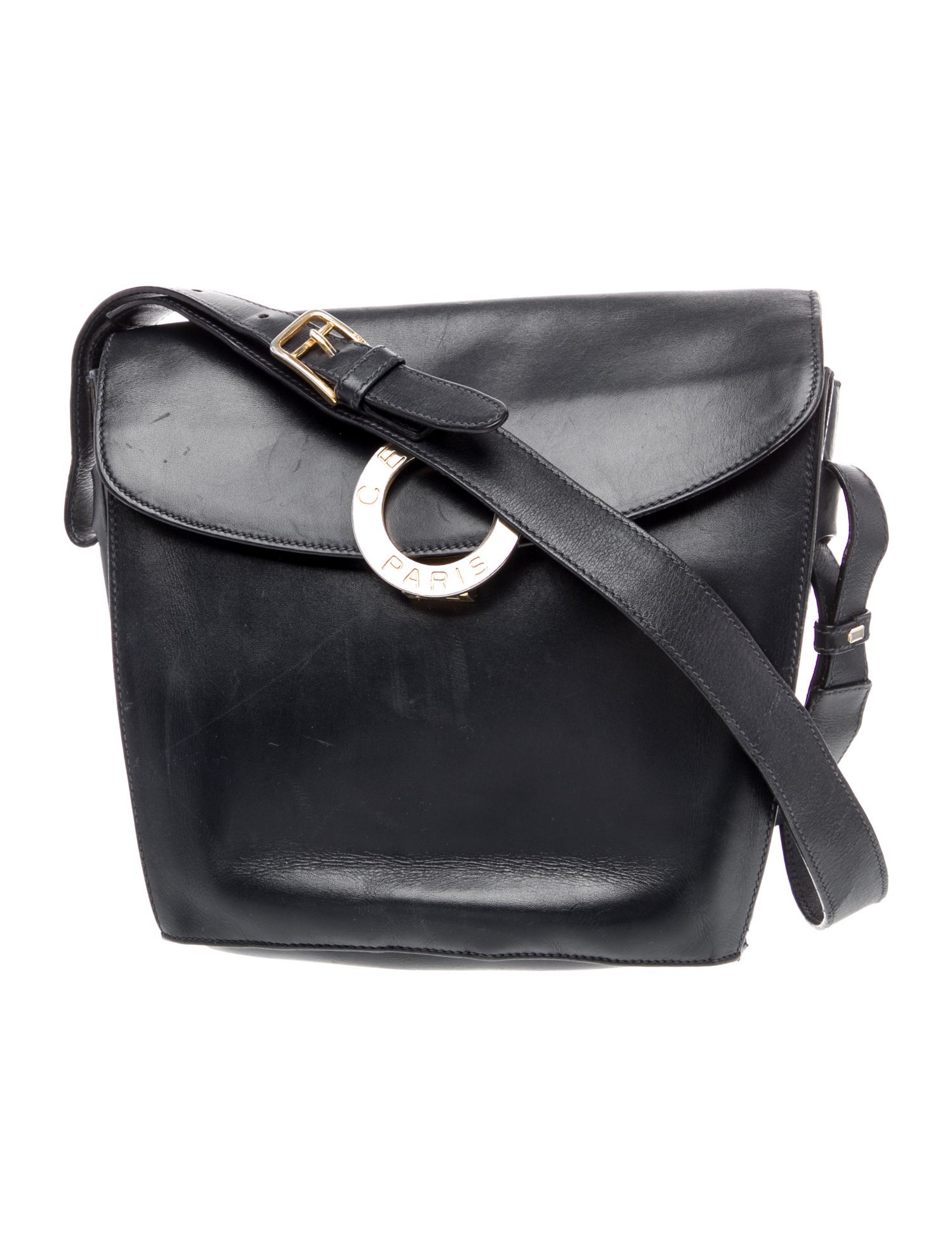 Celine Leather Big Bucket w/Strap