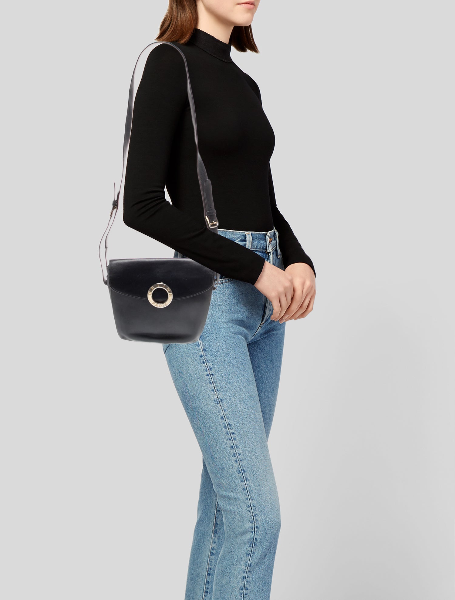 Celine Leather Big Bucket w/Strap