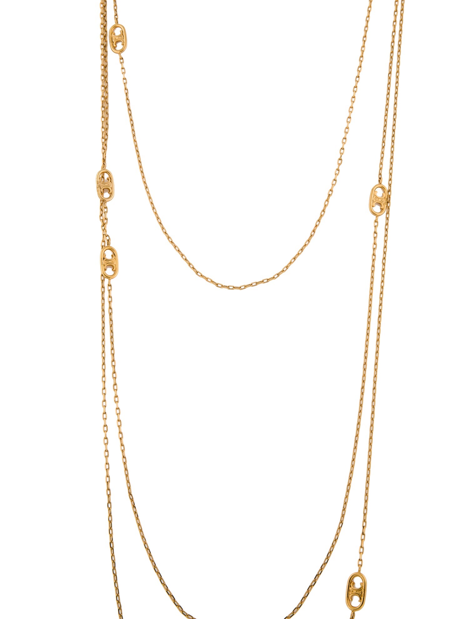 Celine Maillon Triomphe Sautoir Logo Necklace