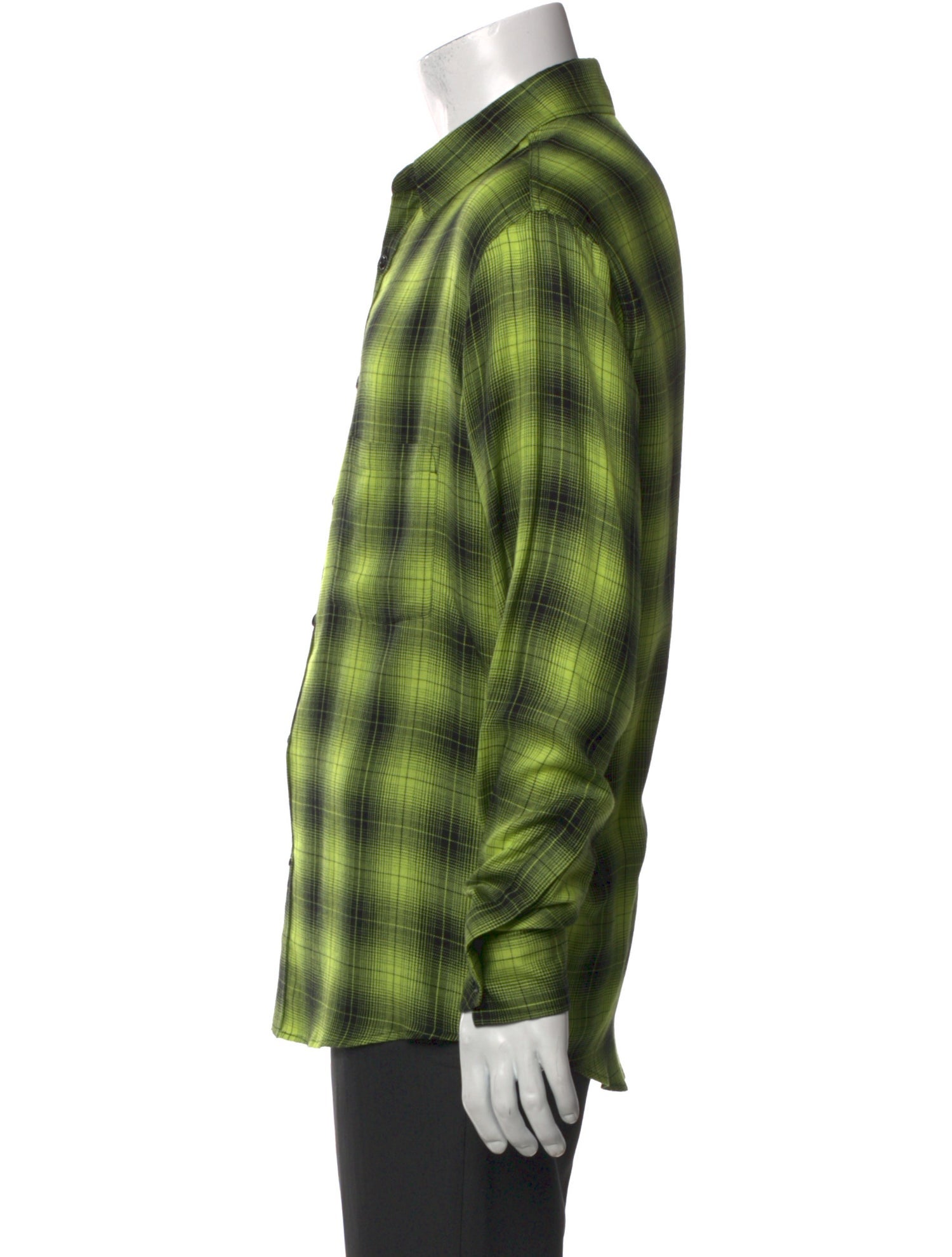 Celine Plaid Print Long Sleeve Shirt