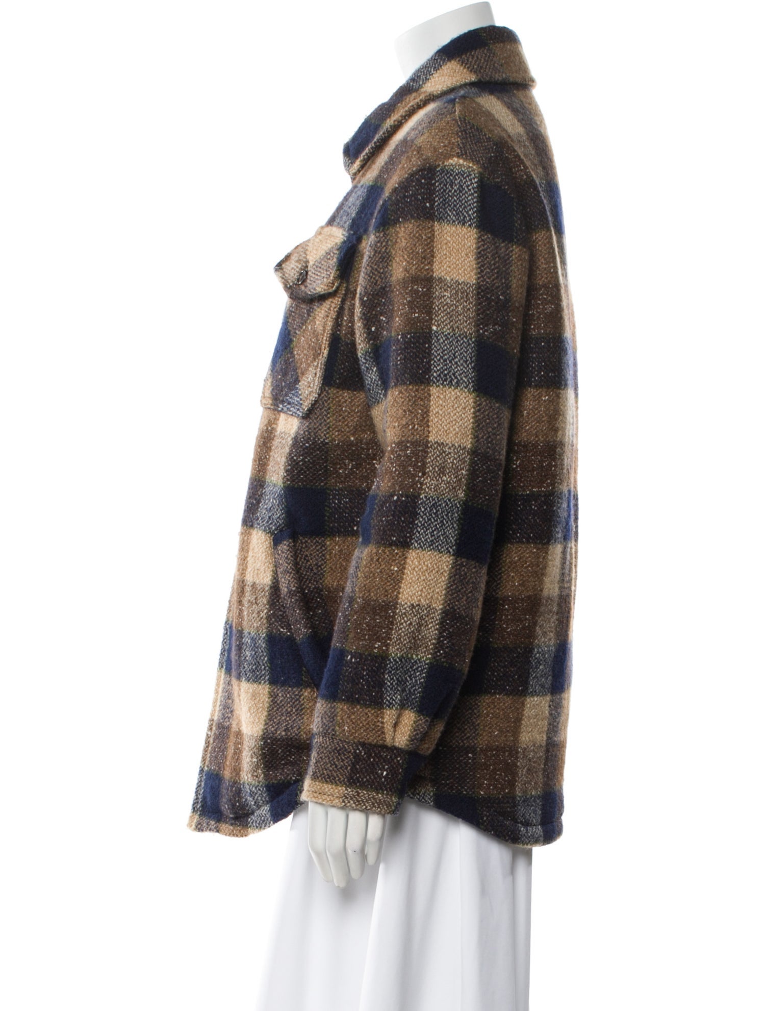 Celine Wool Plaid Print Jacket