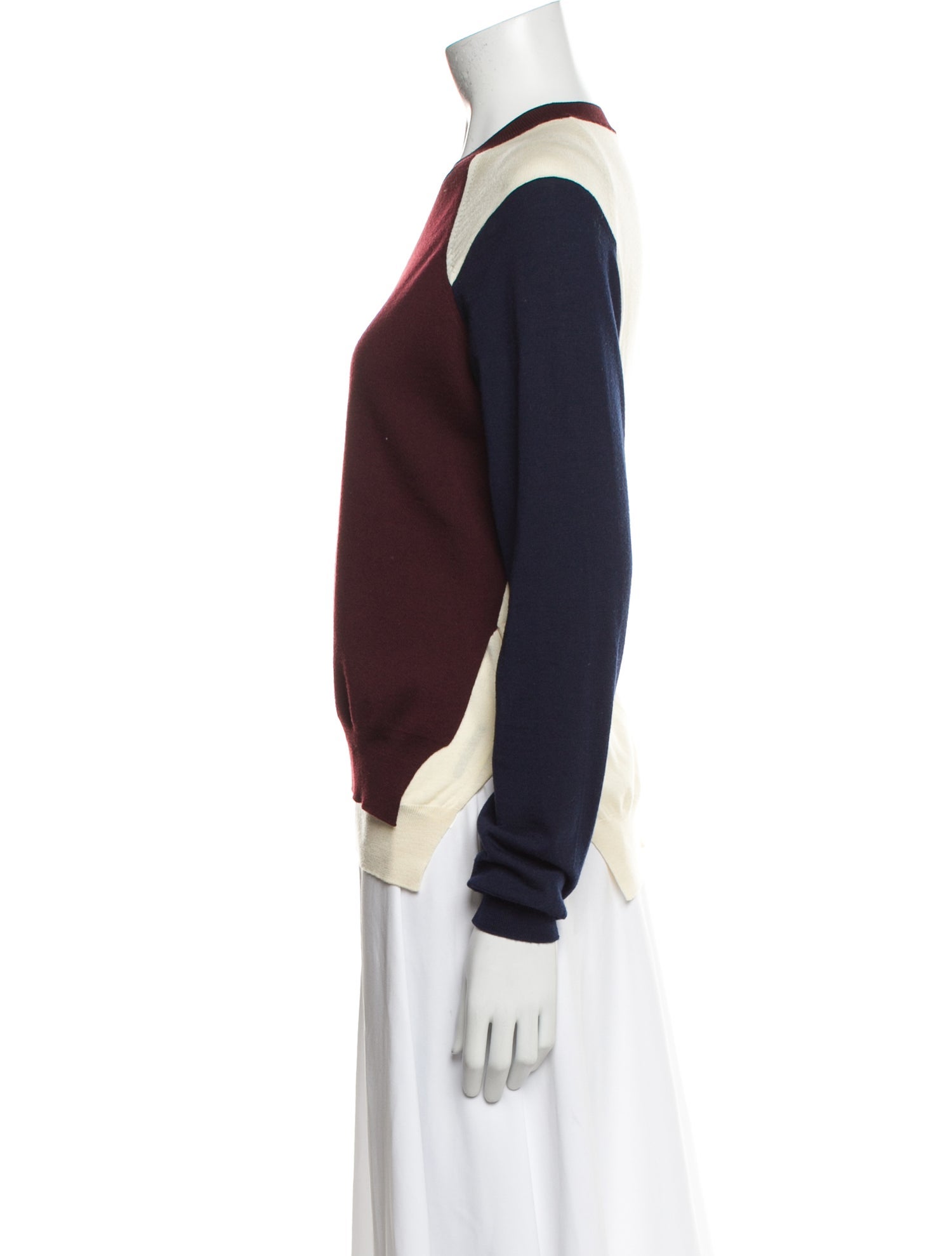 Celine Wool Colorblock Pattern Sweater