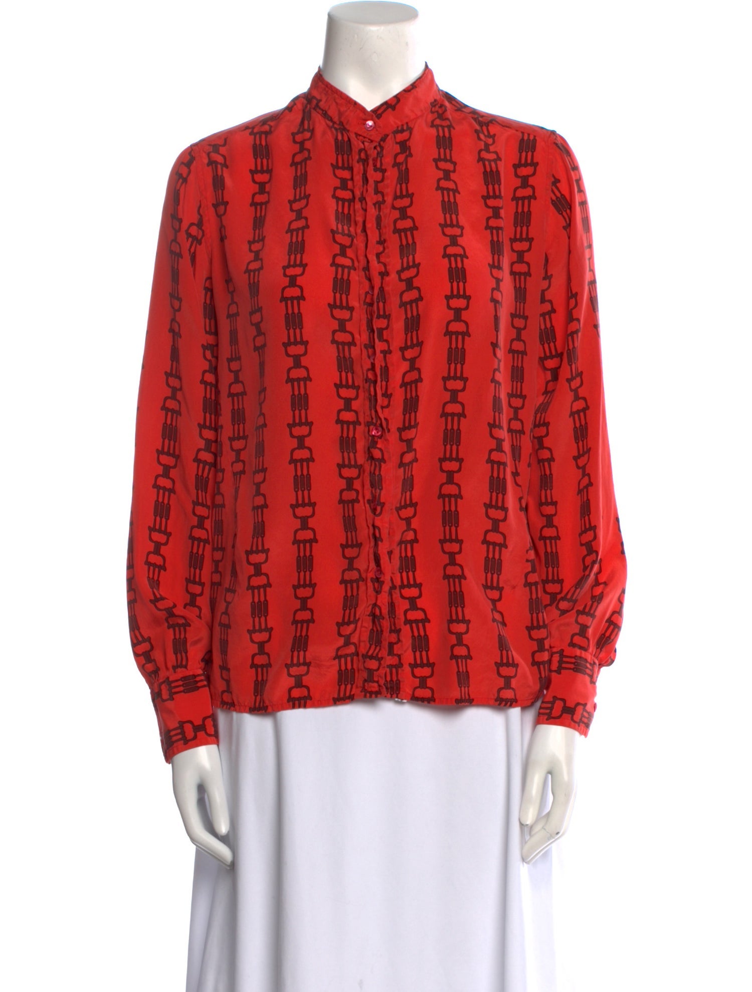 Celine Vintage Silk Button-Up Top