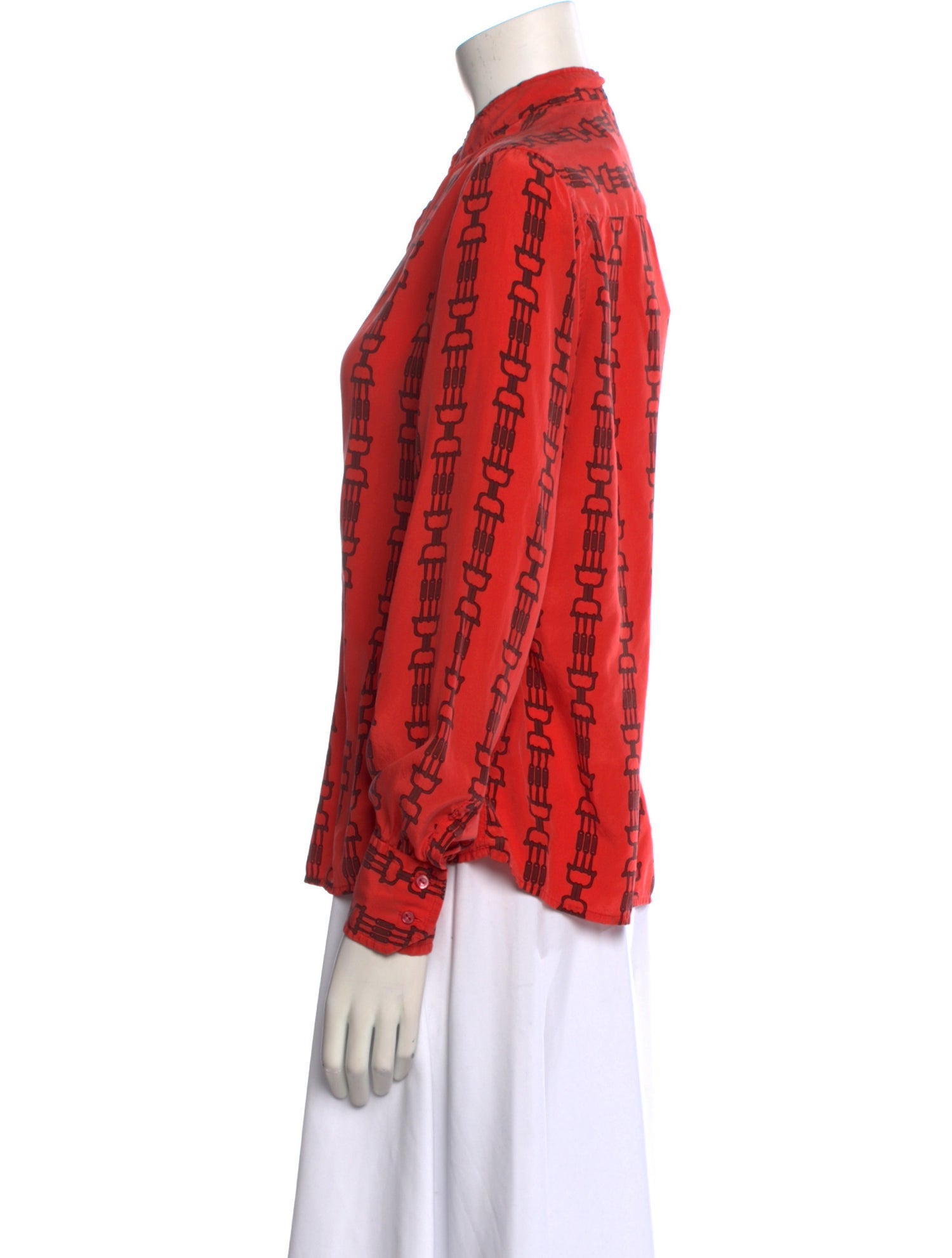 Celine Vintage Silk Button-Up Top