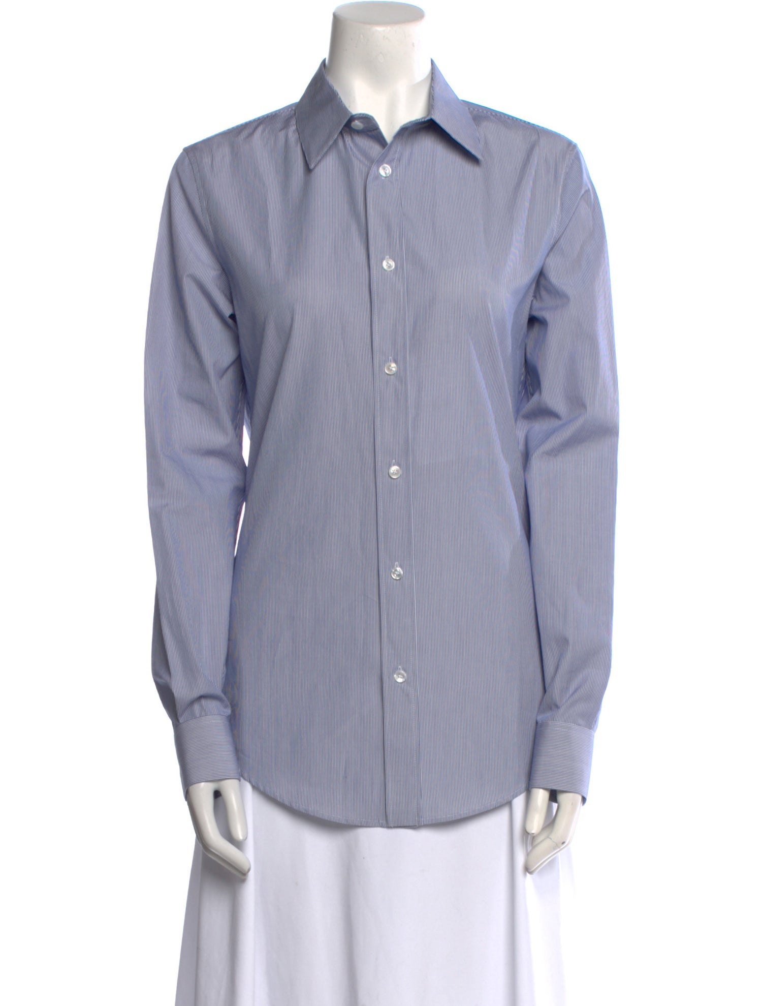 Celine Striped Long Sleeve Button-Up Top w/ Tags