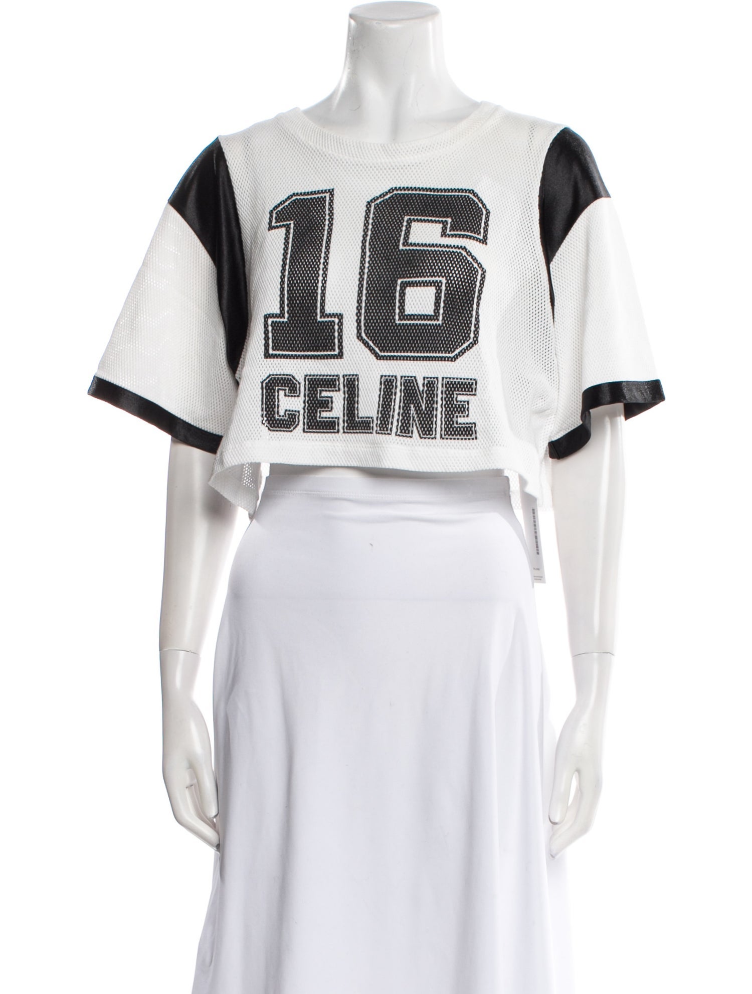 Celine 2023 Logo Mesh Jersey Crop Top
