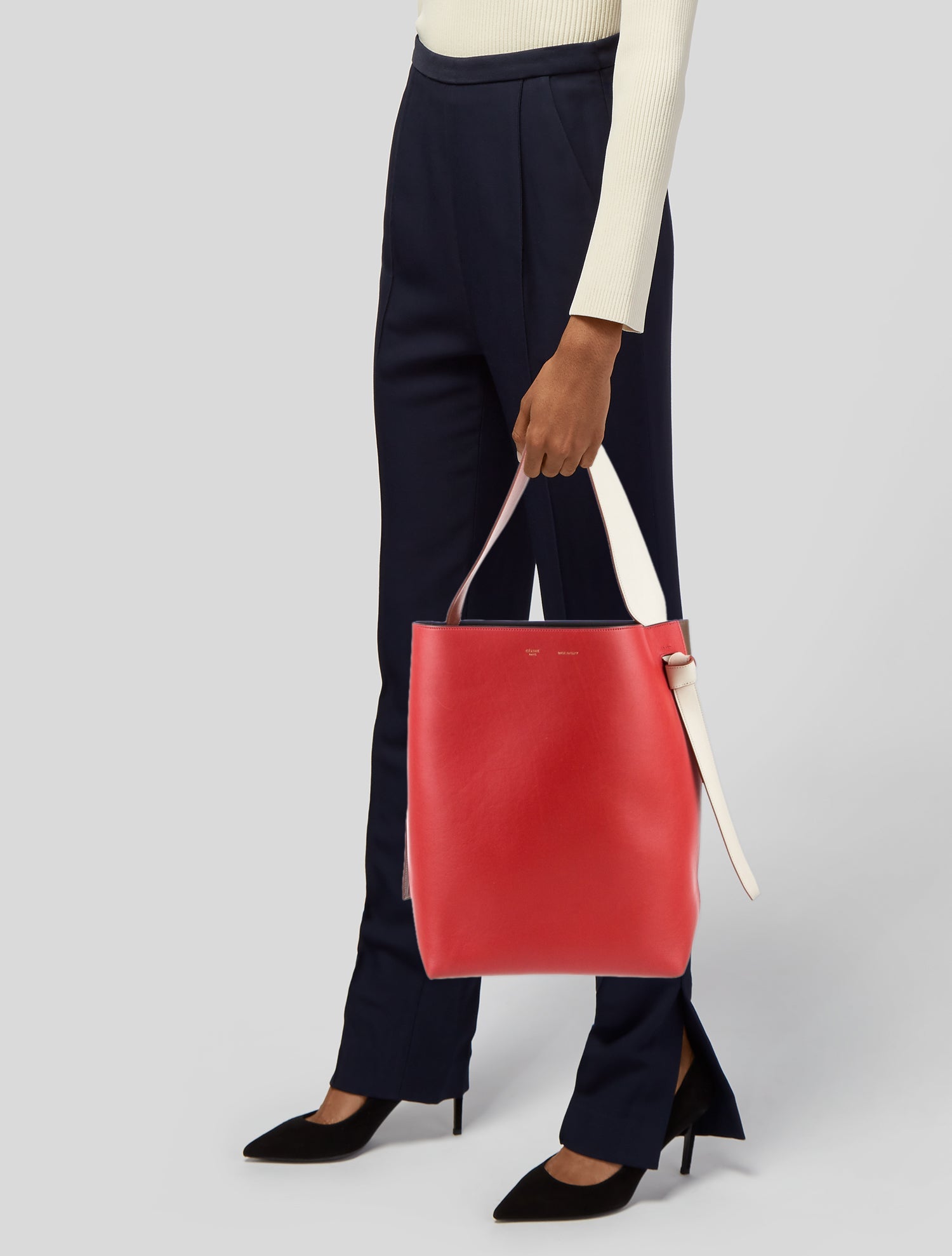 Celine Leather Twisted Cabas