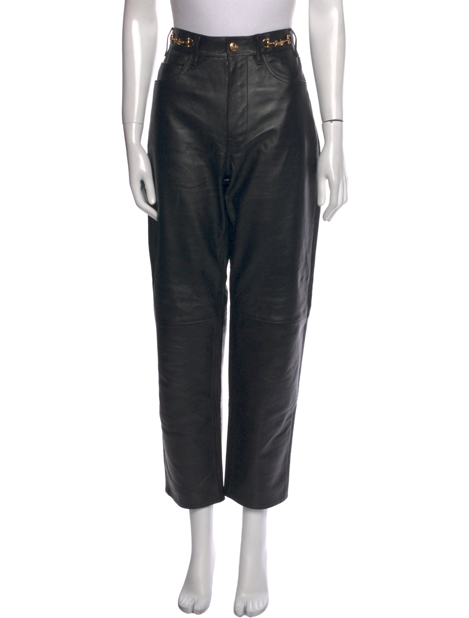 Celine Leather Straight Leg Pants