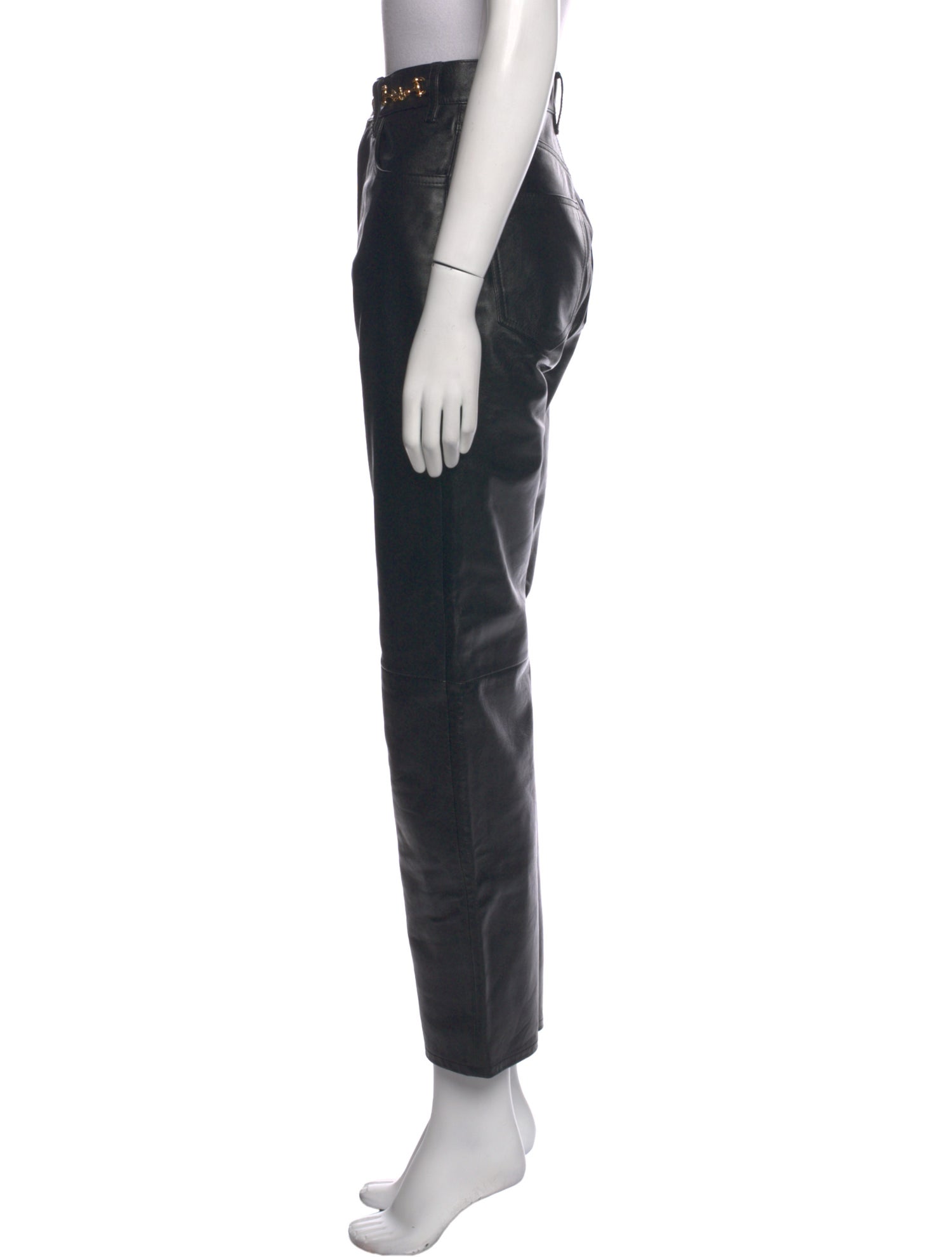 Celine Leather Straight Leg Pants
