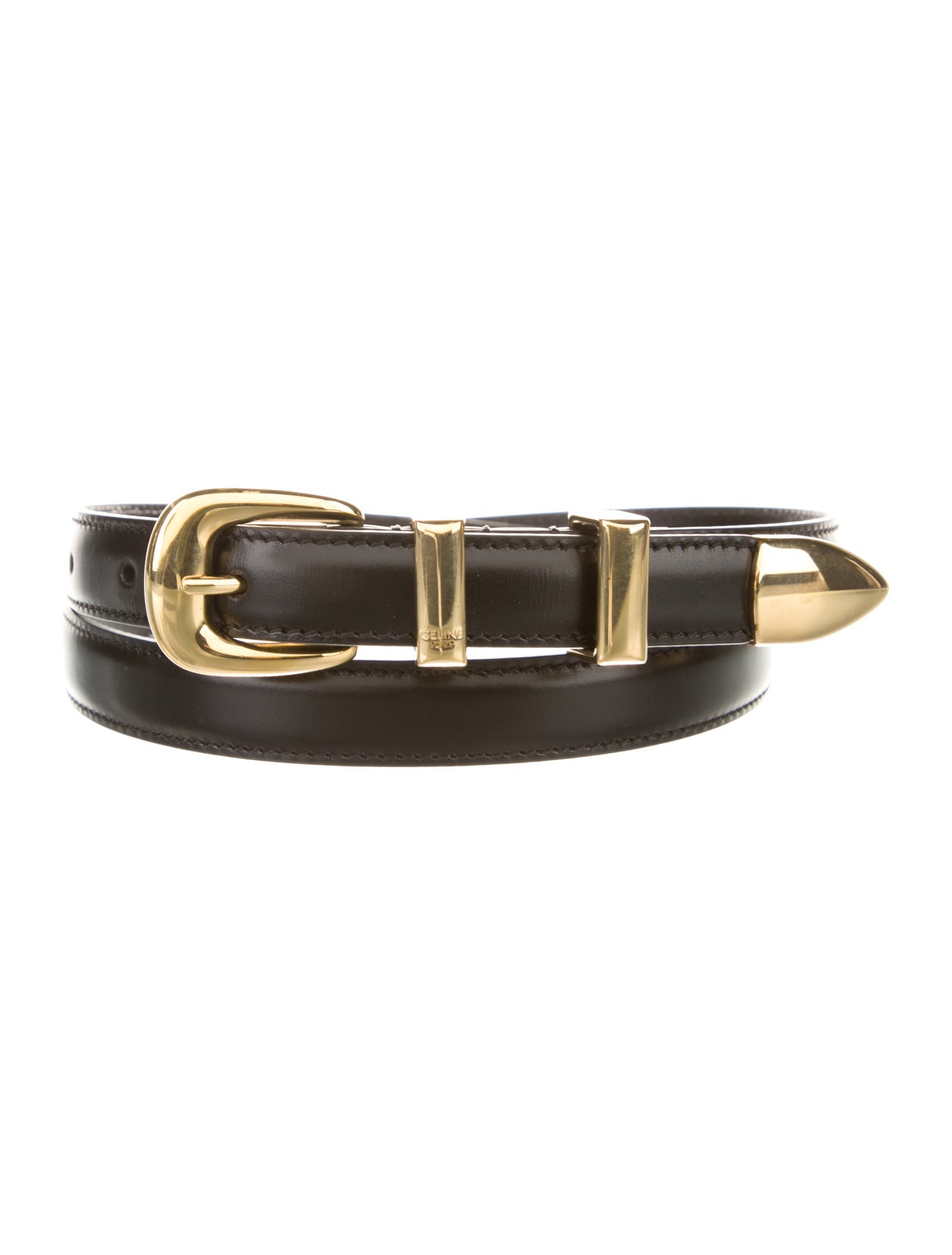 Celine Skinny Leather Belt