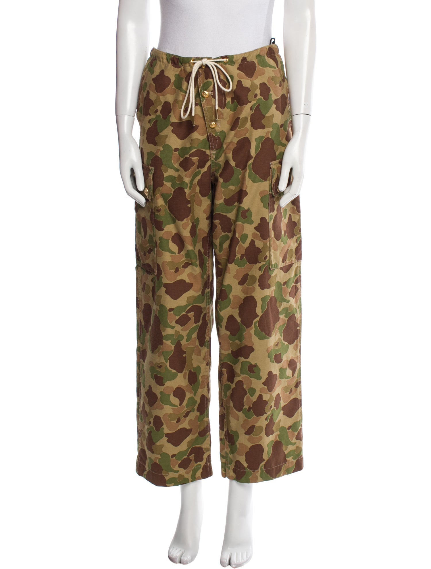 Celine Camouflage Print Wide Leg Pants