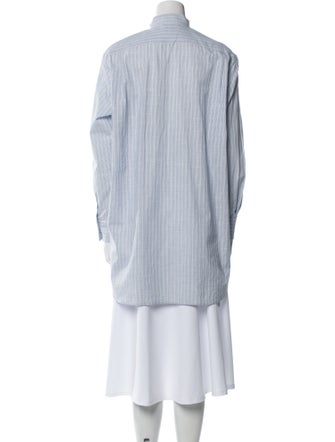 Celine Stripe Long Sleeve Striped Button-Up Top