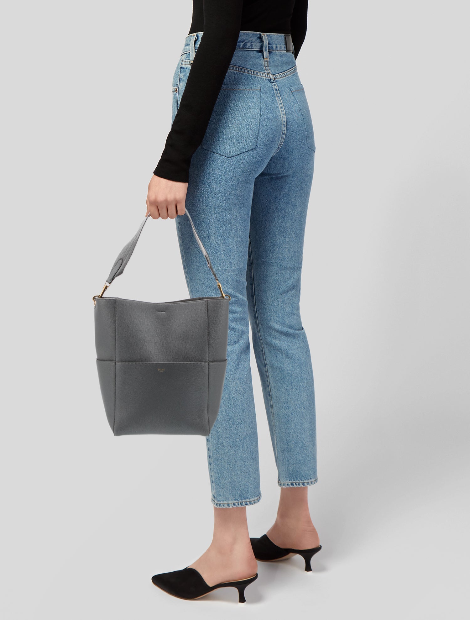 Celine Leather Seau Sangle Medium