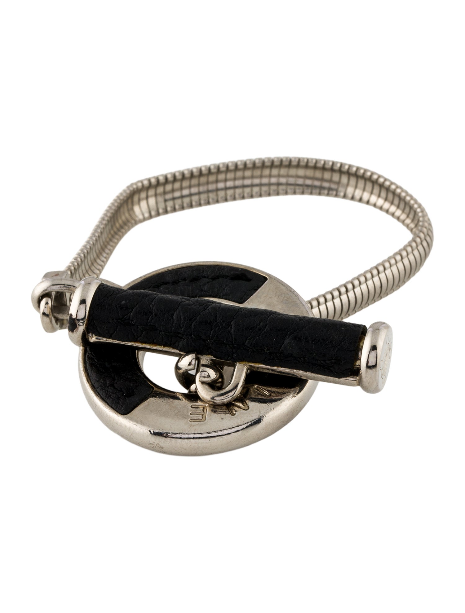Celine Vintage Leather Toggle Bracelet