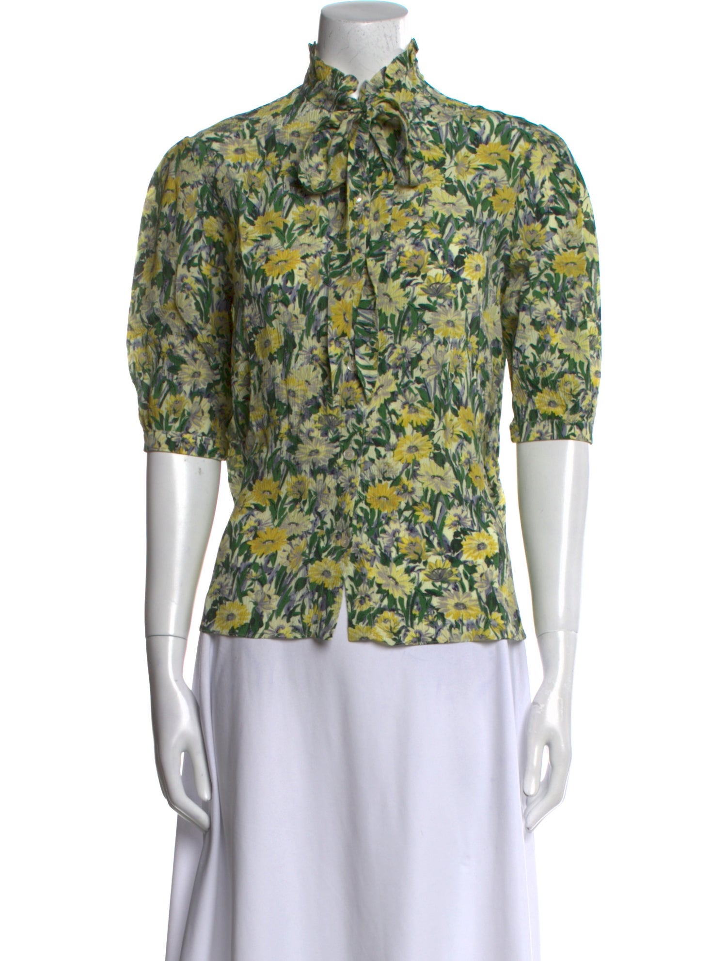 Celine Silk Floral Print Blouse
