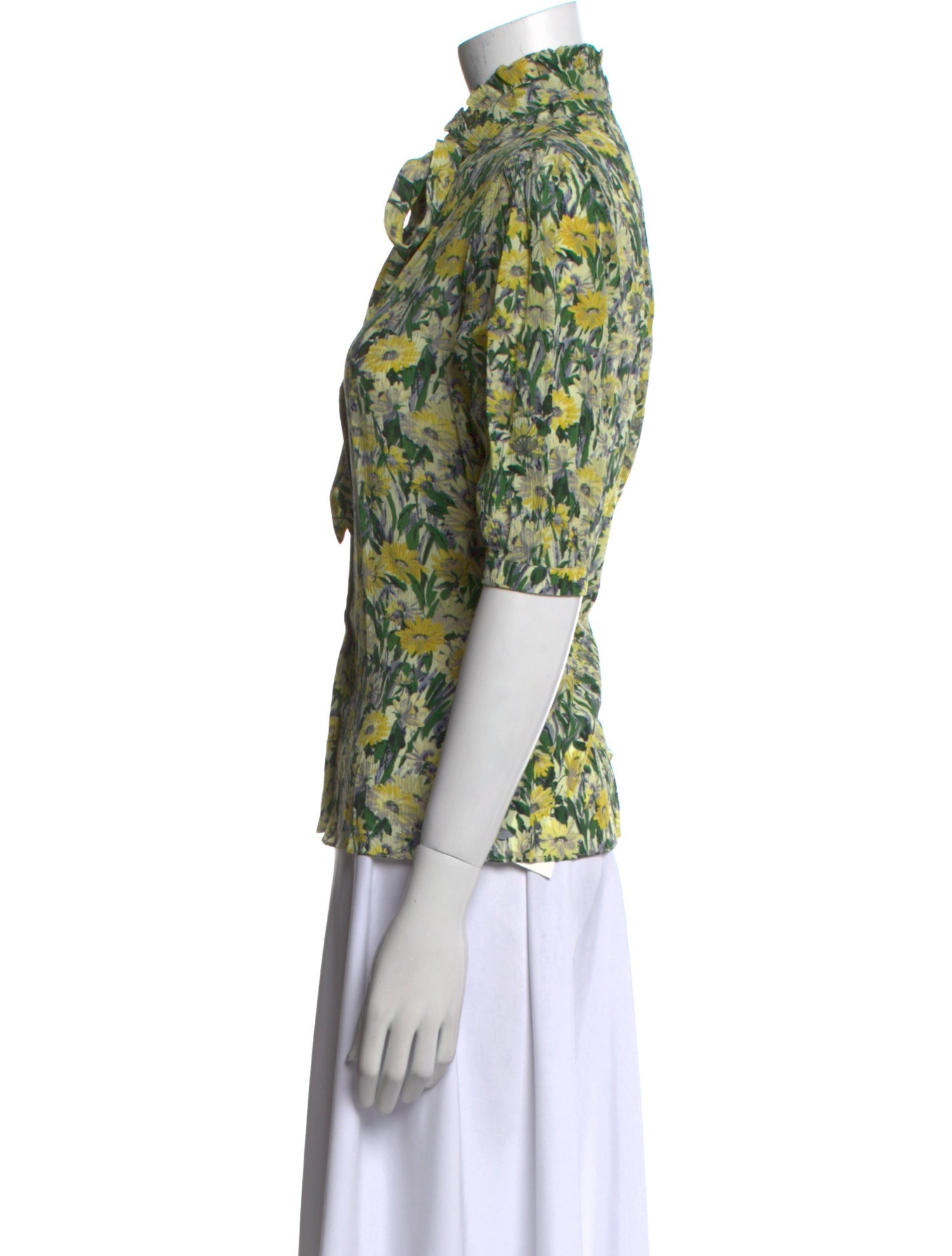 Celine Silk Floral Print Blouse