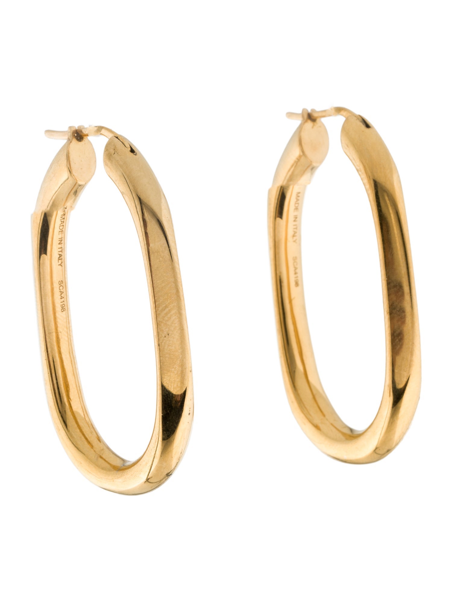 Celine Triomphe Large Chain Hoop Earrings