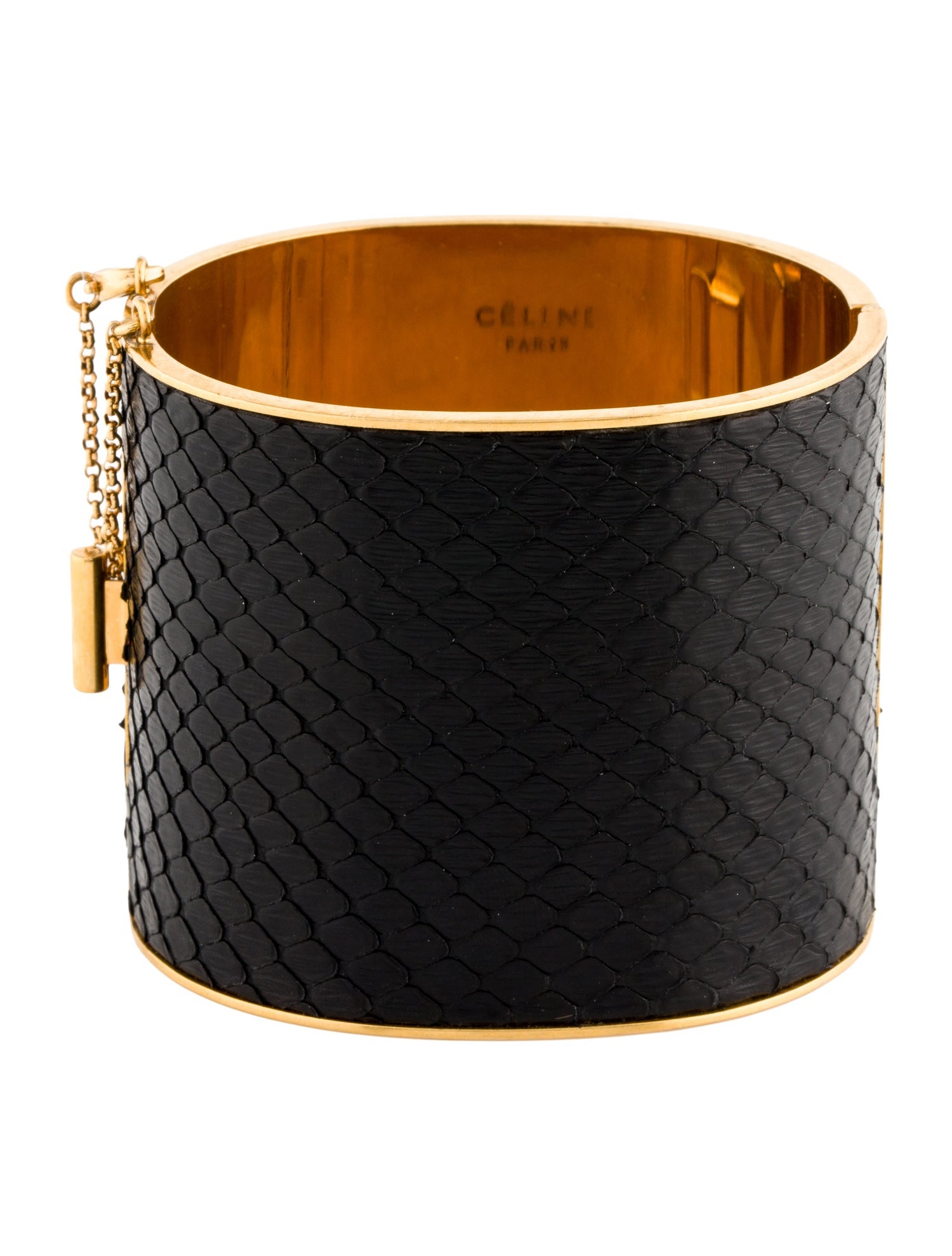 Celine Snakeskin Manchette Cuff Bracelet