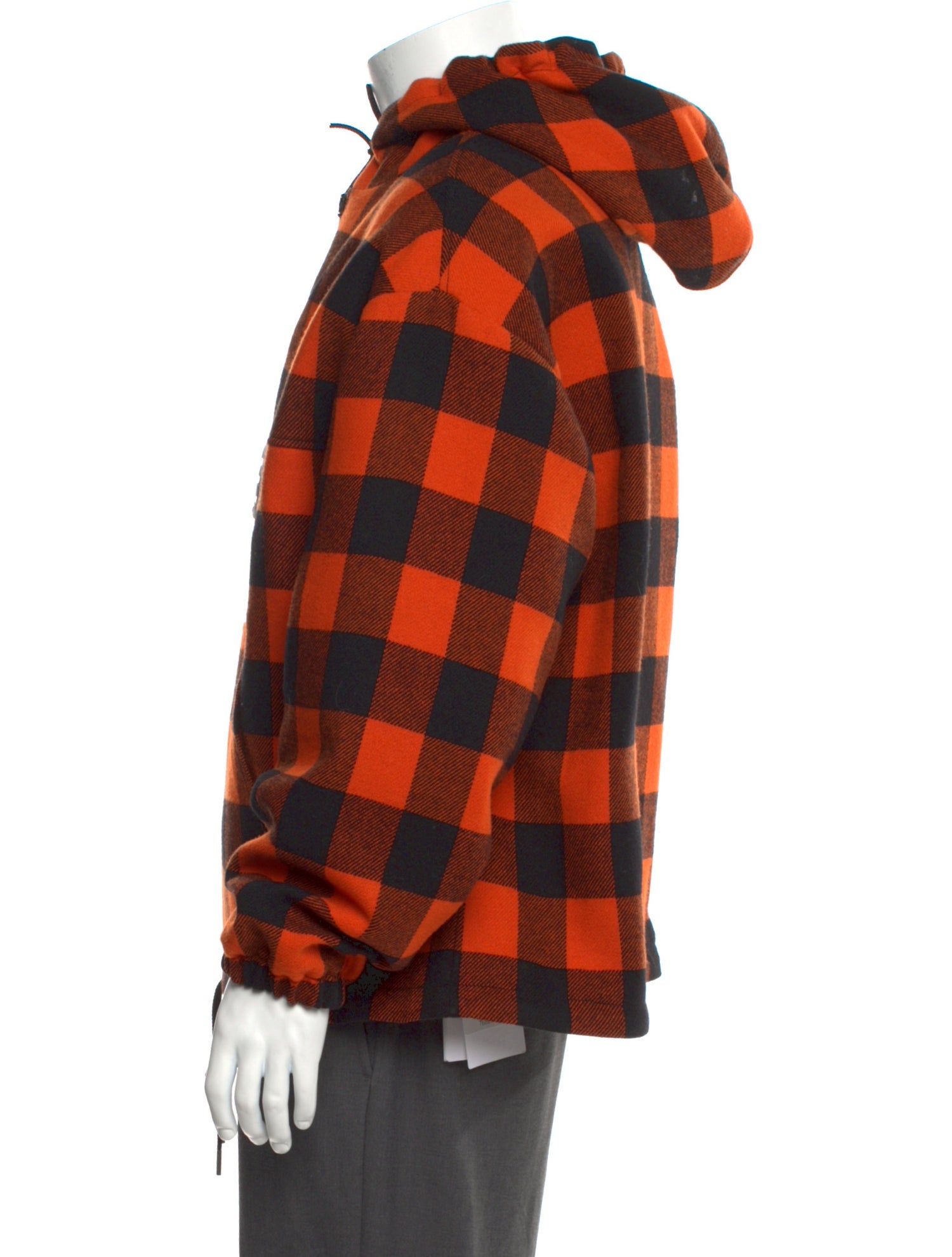 Celine Wool Plaid Print Hoodie w/ Tags