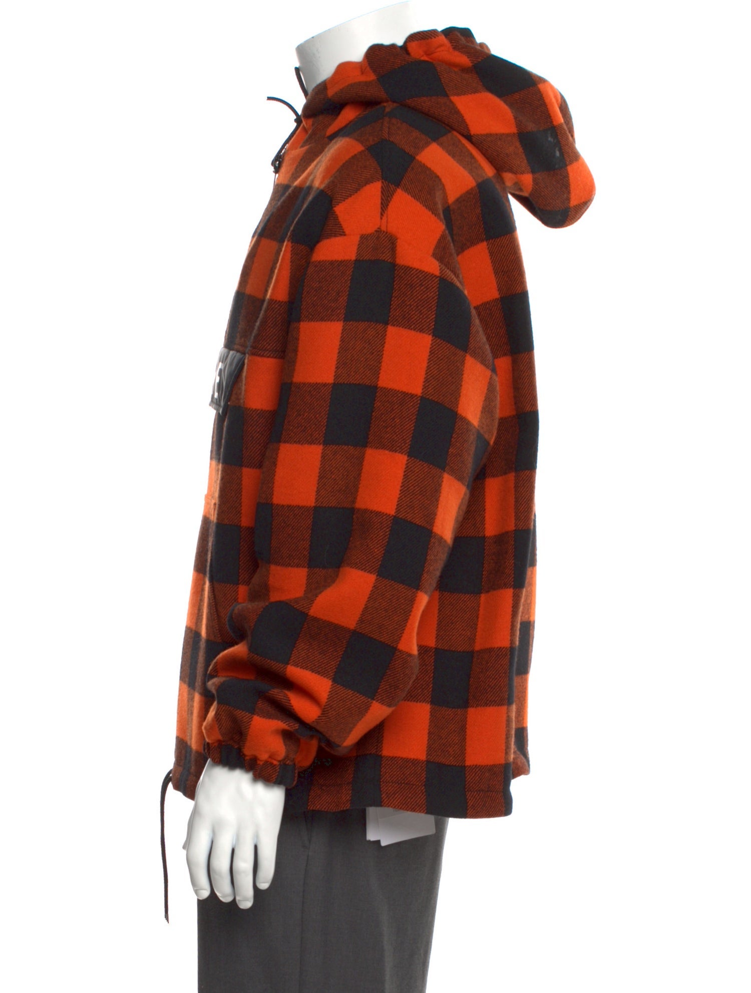 Celine Wool Plaid Print Hoodie