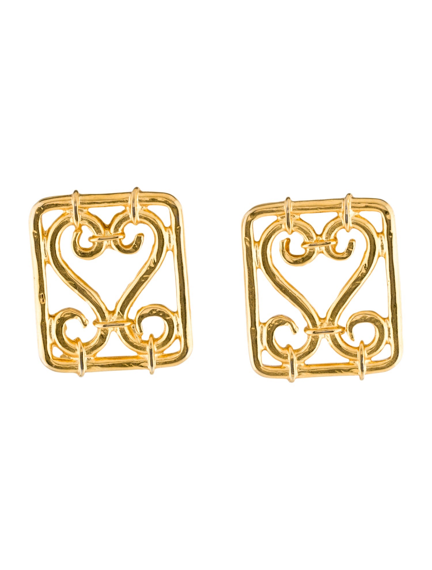 Celine Vintage Heart Clip-On Earrings
