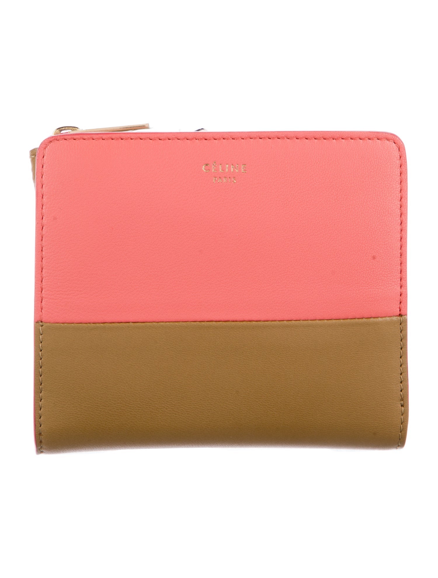 Celine Bicolor Compact Wallet Leather Compact Wallet