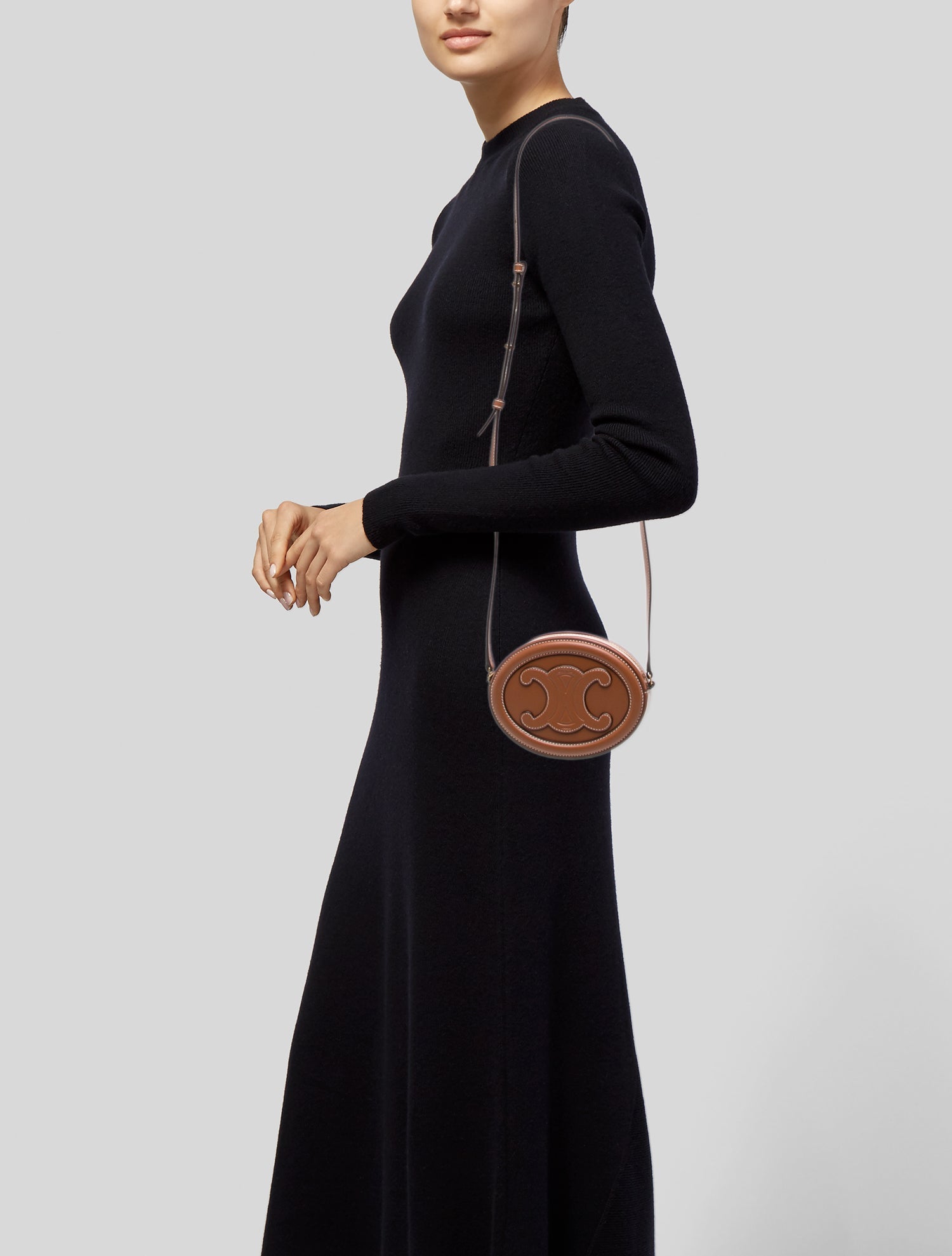 Celine Leather Oval Triomphe Mini