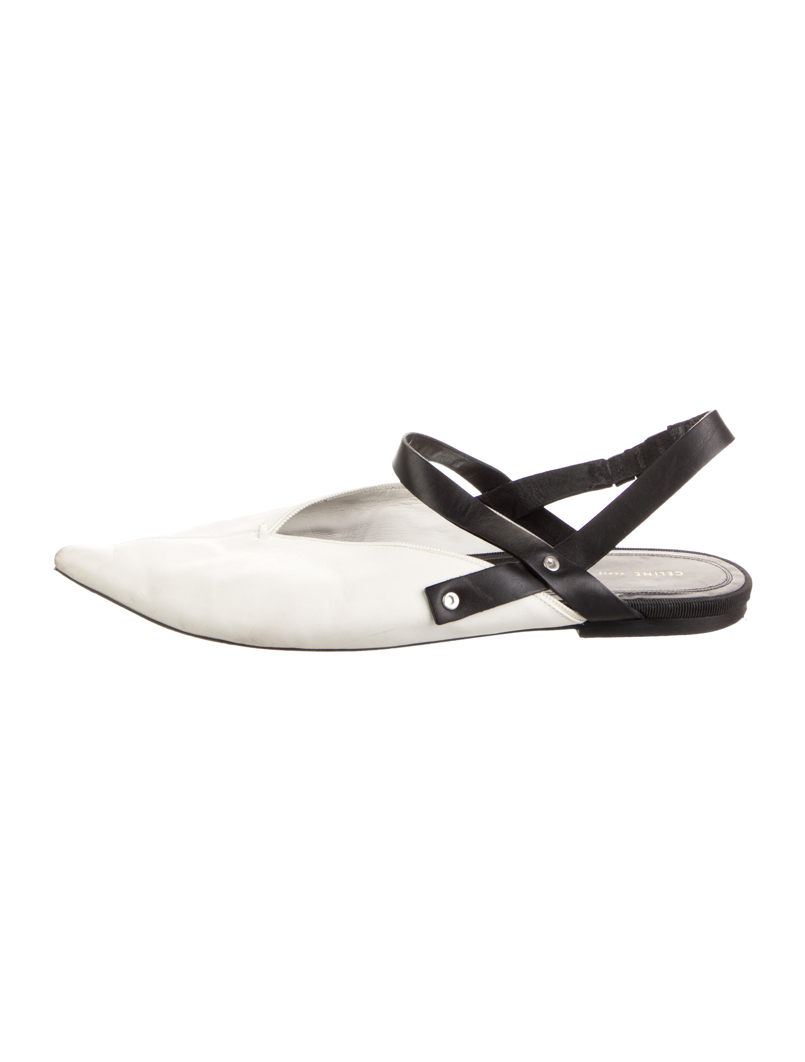 Celine Leather Slingback Flats