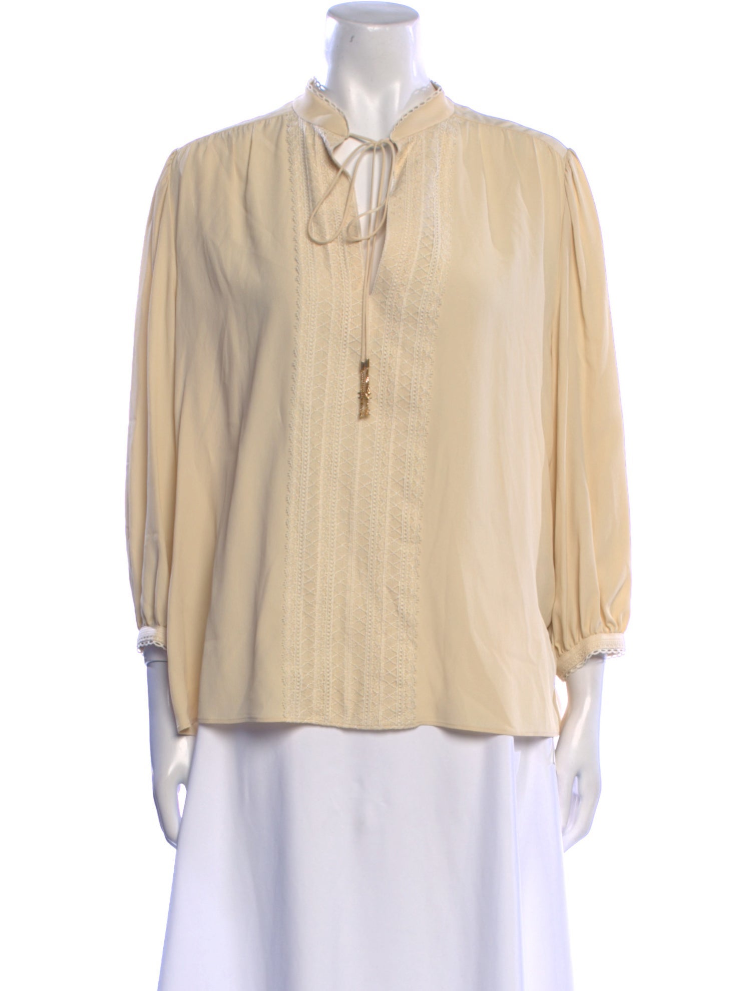 Celine Silk Tie Neck Blouse w/ Tags