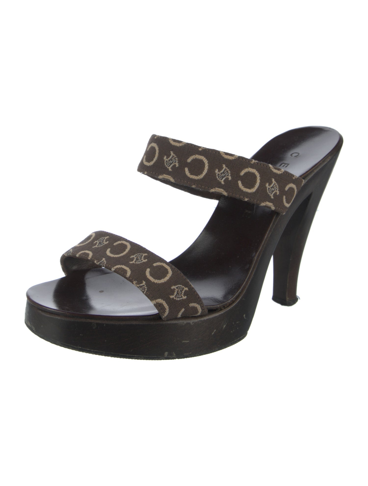 Celine Canvas Patterned Slides