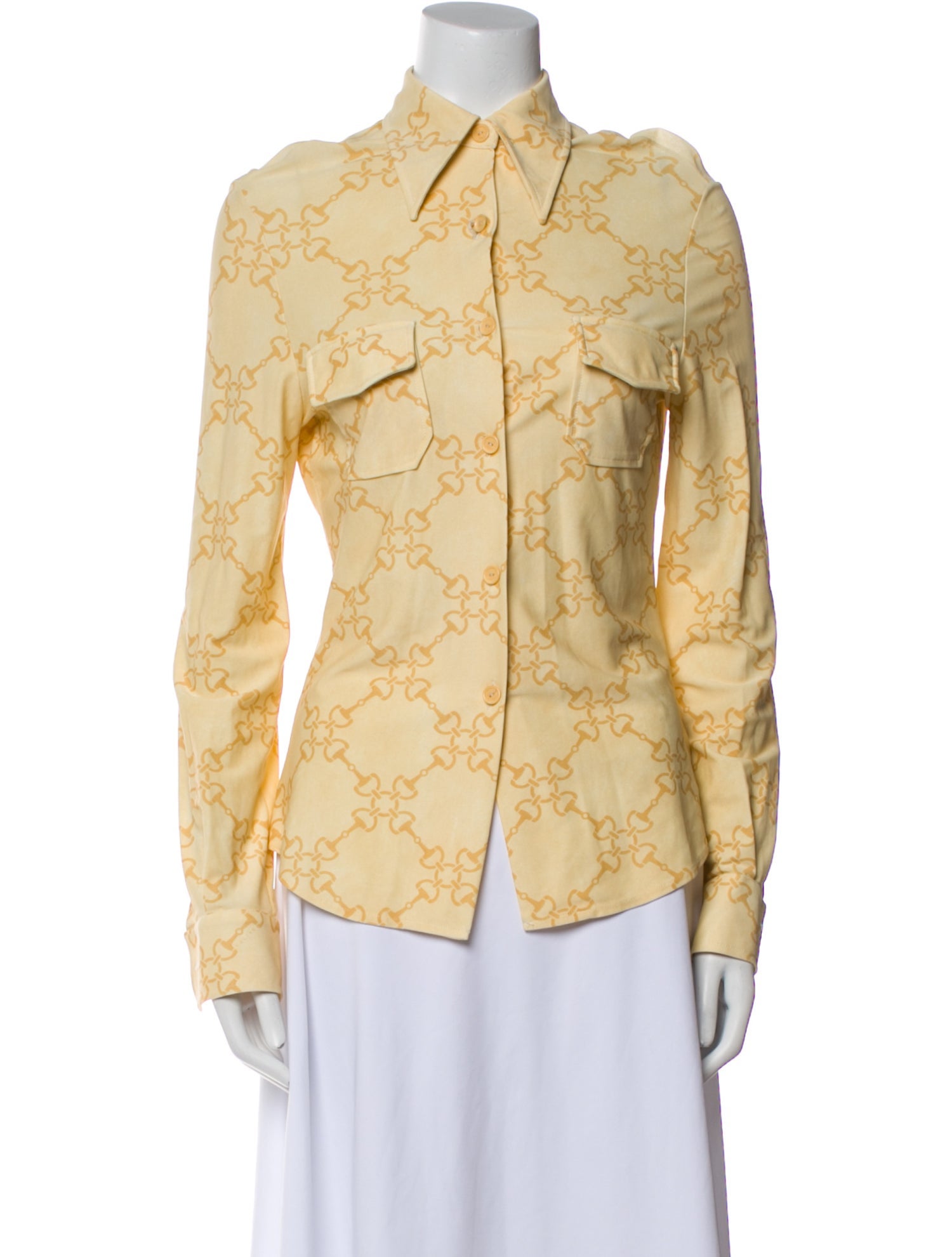 Celine Vintage Late 1980's - Early 1990's Button-Up Top