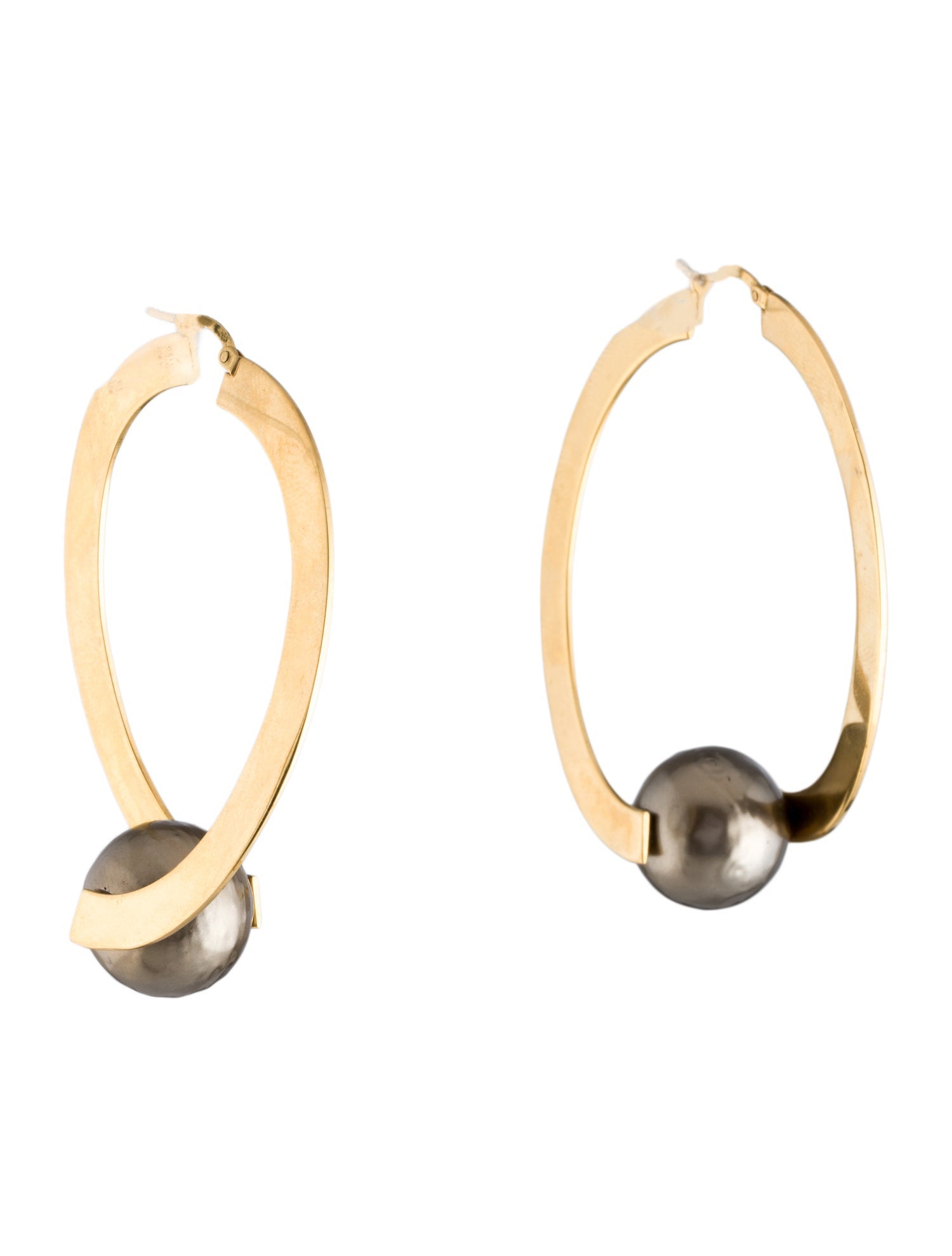 Celine Faux Pearl Dot Hoop Earrings