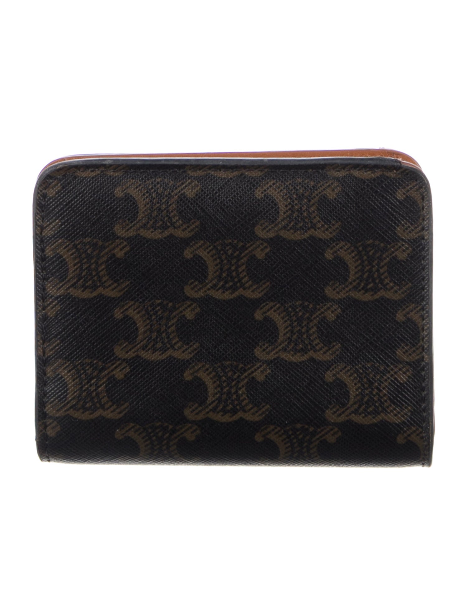 Celine Leather Printed Compact Wallet