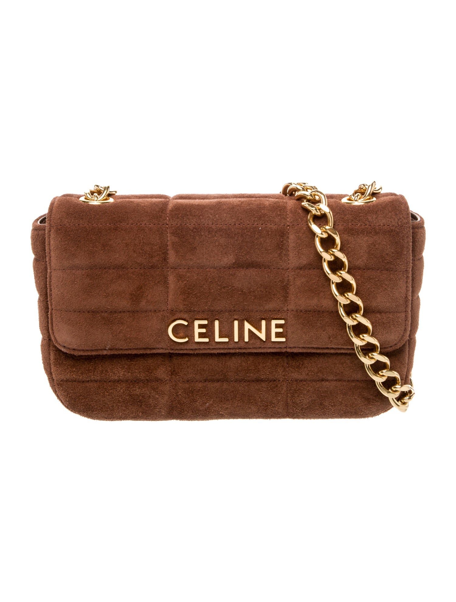 Celine Suede Matelassé Shoulder Bag 2023