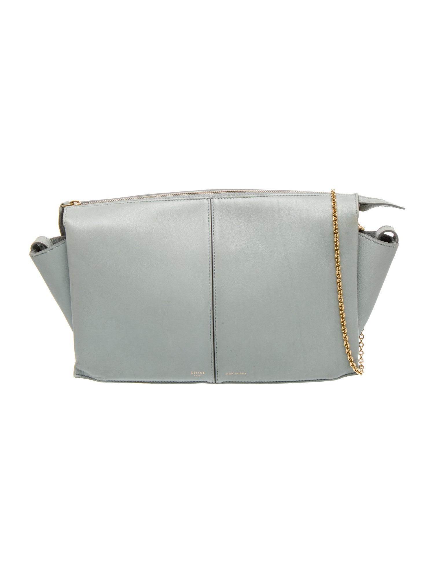 Celine Leather Trifold Clutch on Chain