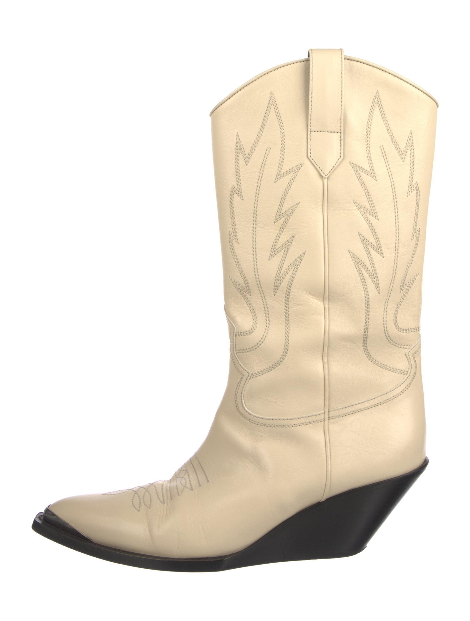 Celine Leather Printed Western Boots