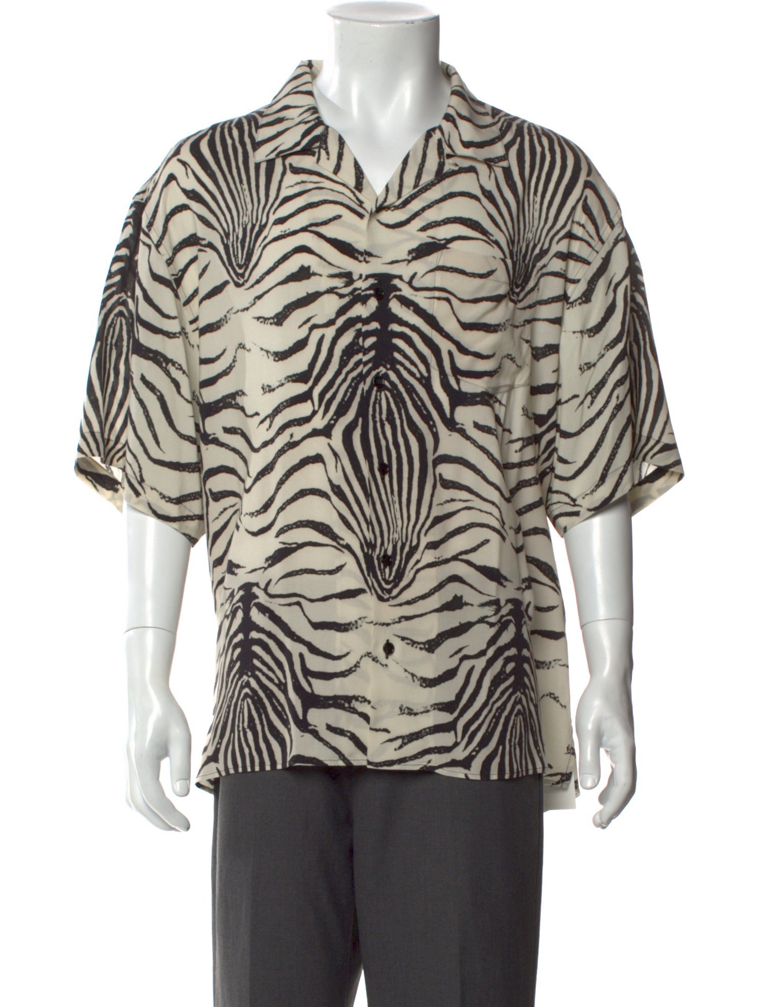 Celine Animal Print Short Sleeve Shirt