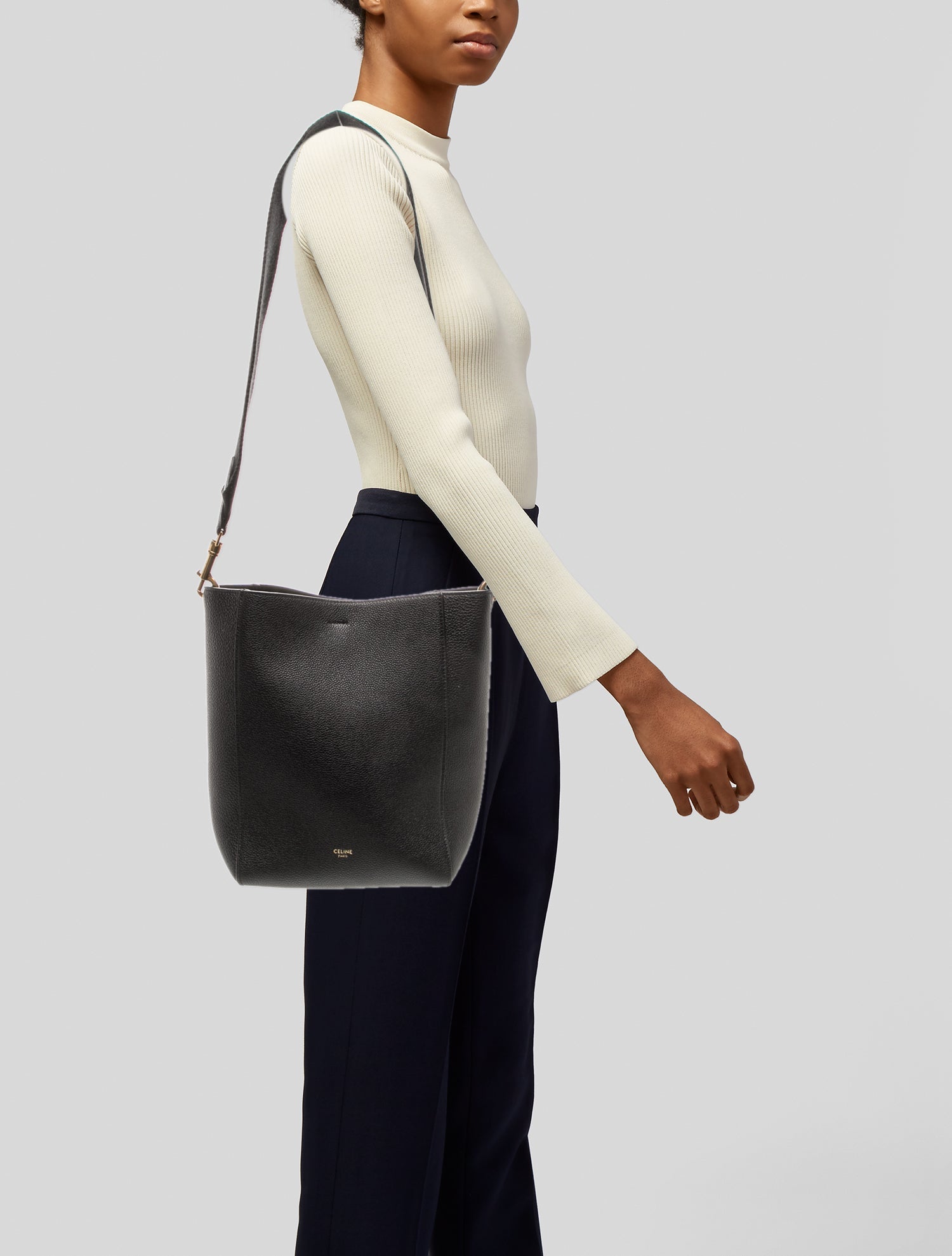 Celine Leather Seau Sangle Medium