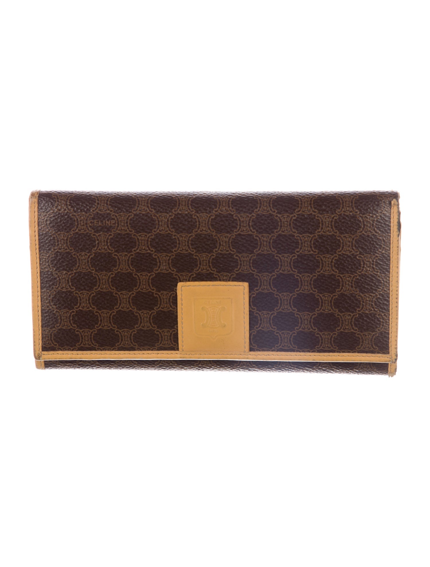 Celine Macadam French Purse Monogram Pattern Continental Wallet