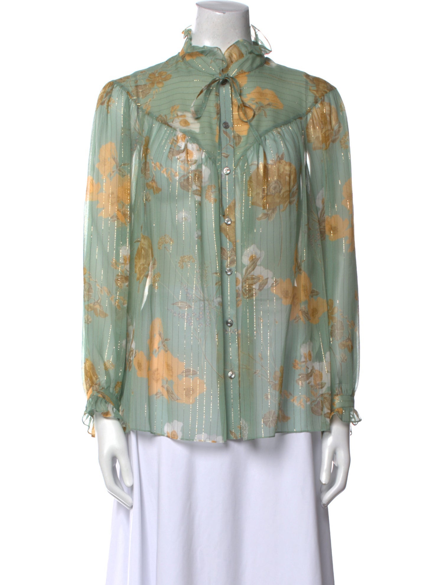 Celine Silk Floral Print Blouse